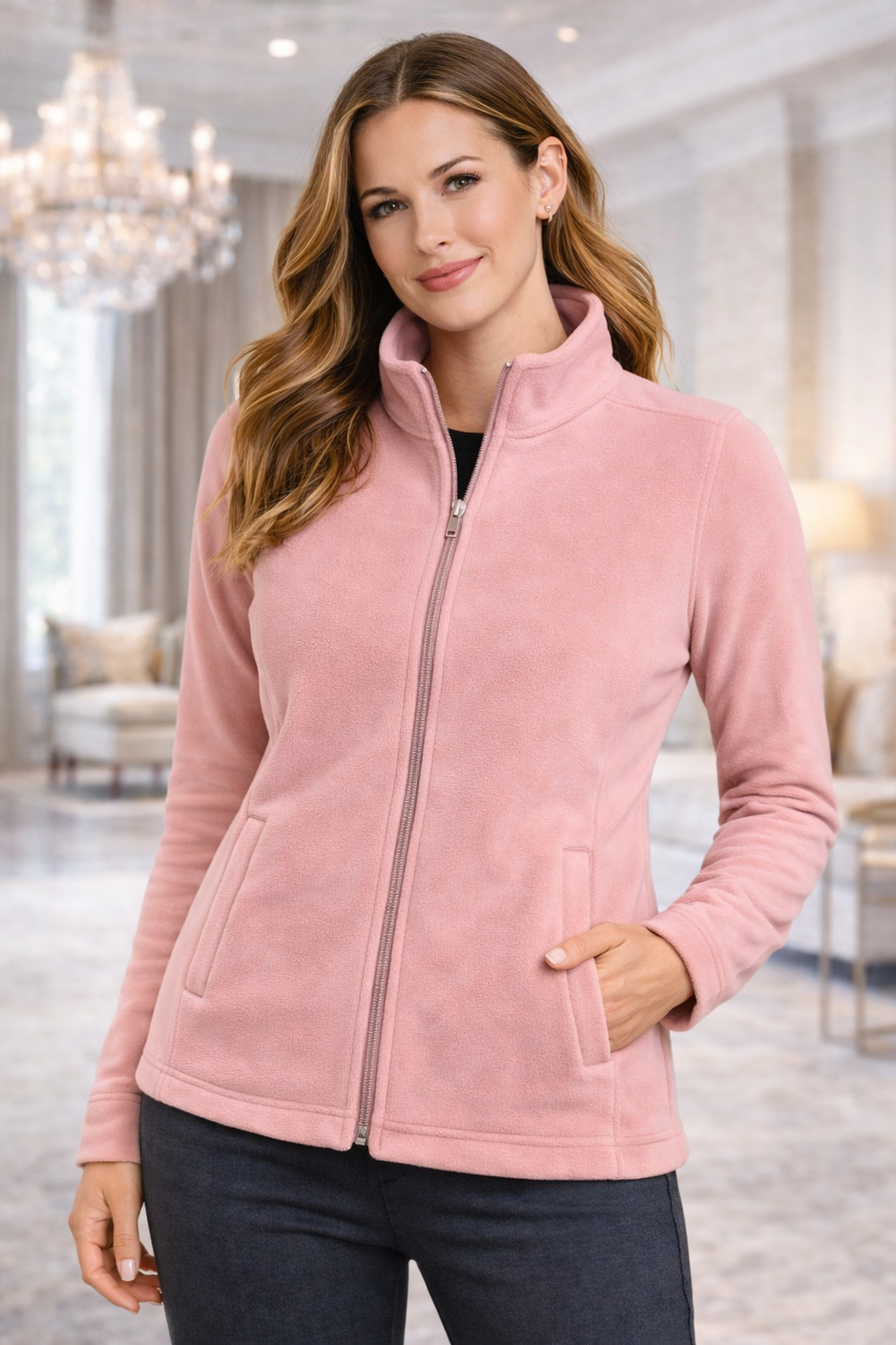 Soul Armor Solid Full Zip Fleece Winter Womens Jacket