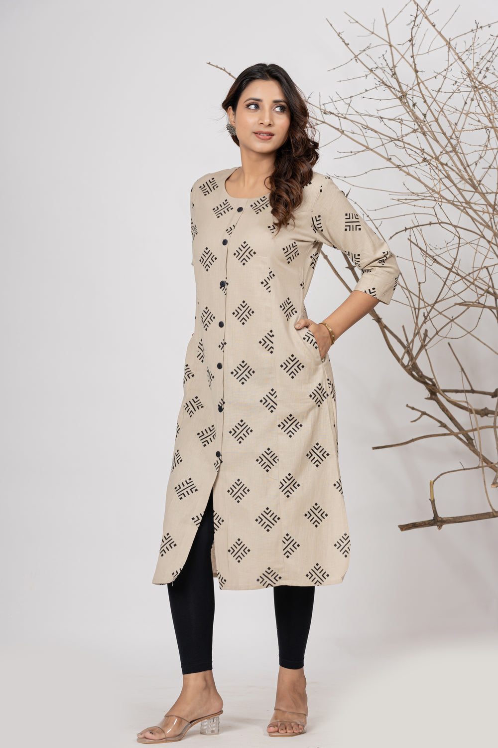 Elevate Printed Straight Cotton Kurta