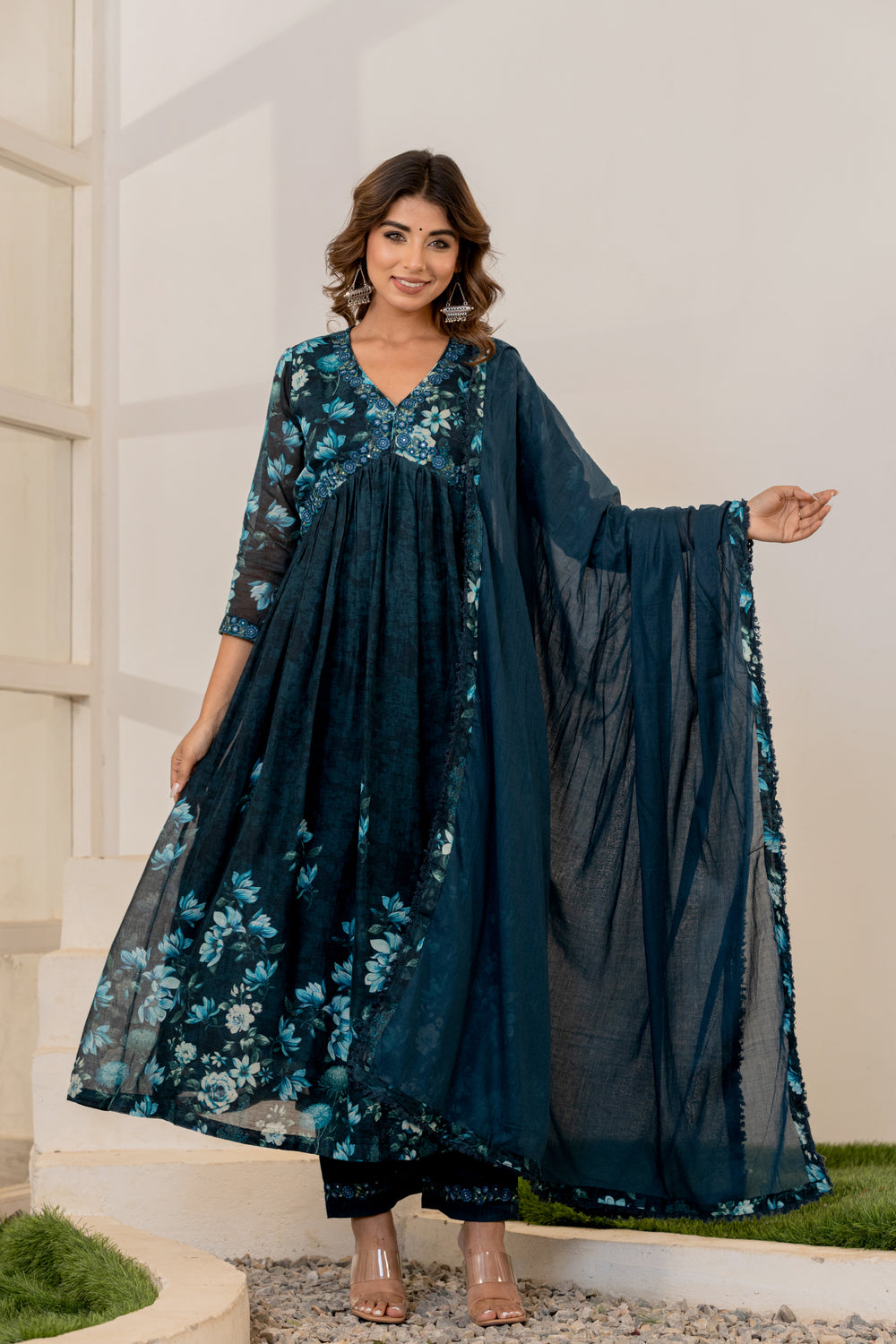 Soul Armor Floral Printed Anarkali Kurta Set