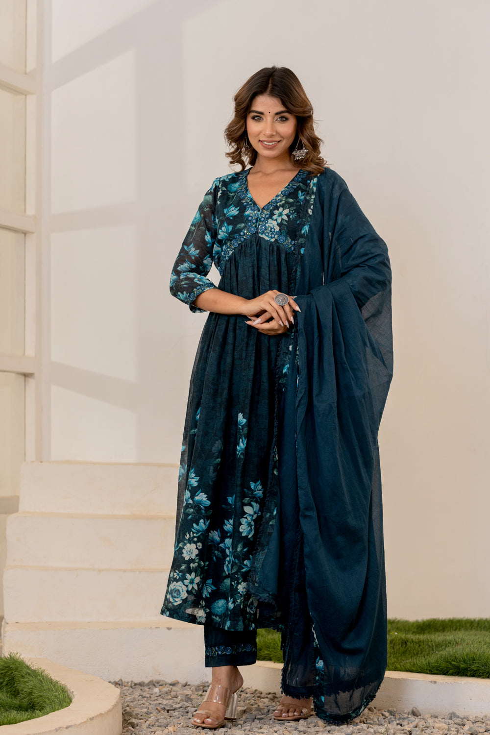 Soul Armor Floral Printed Anarkali Kurta Set