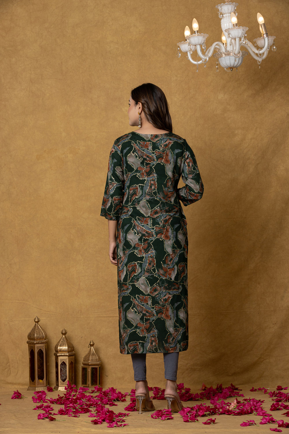 Elevate Abstract Art Print Straight Kurta