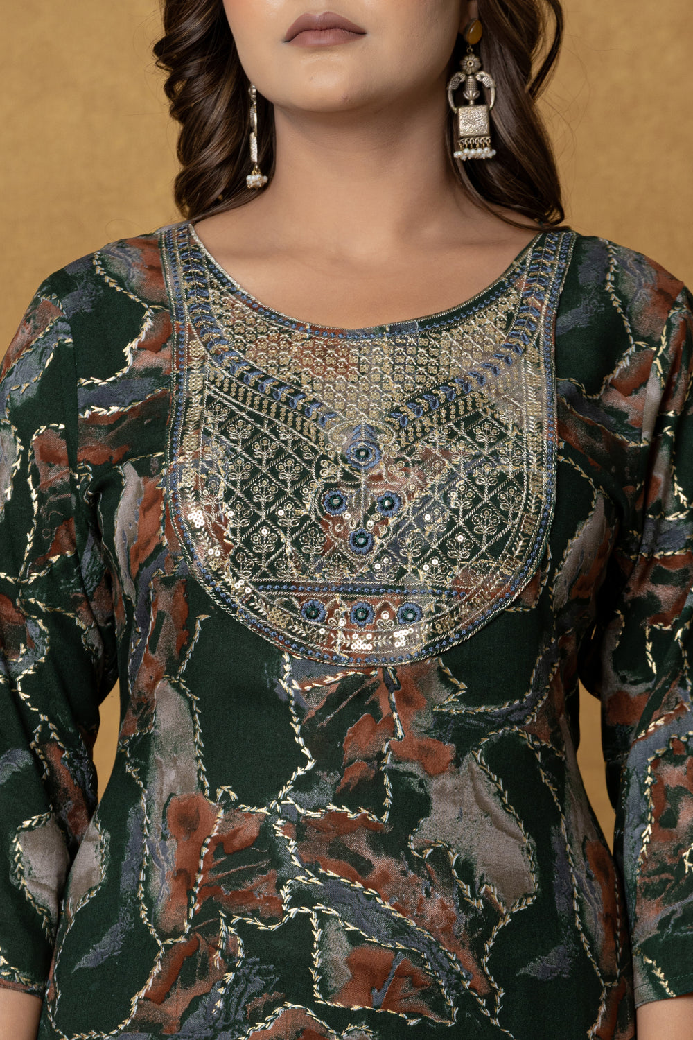 Elevate Abstract Art Print Straight Kurta