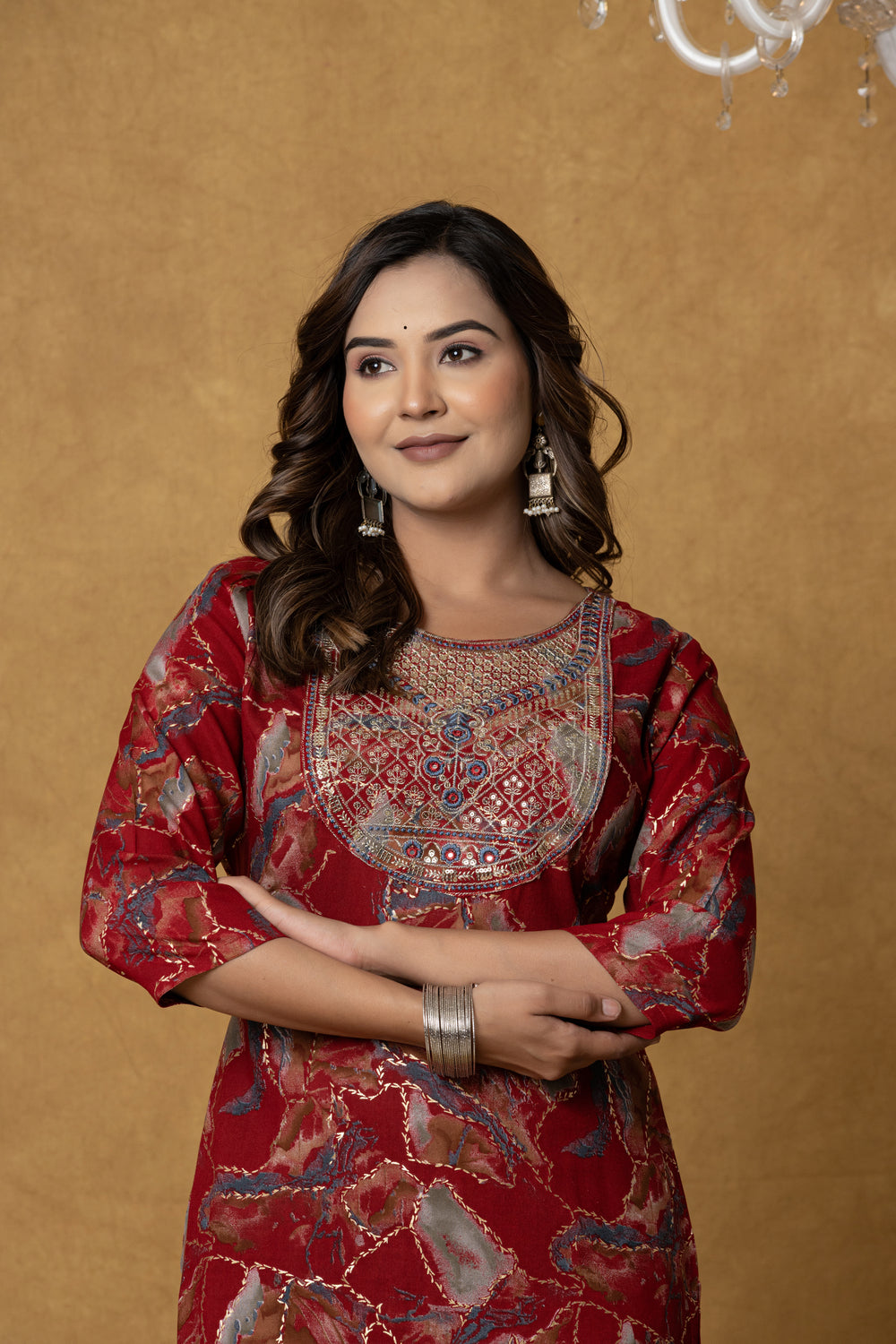 Elevate Abstract Art Print Straight Kurti