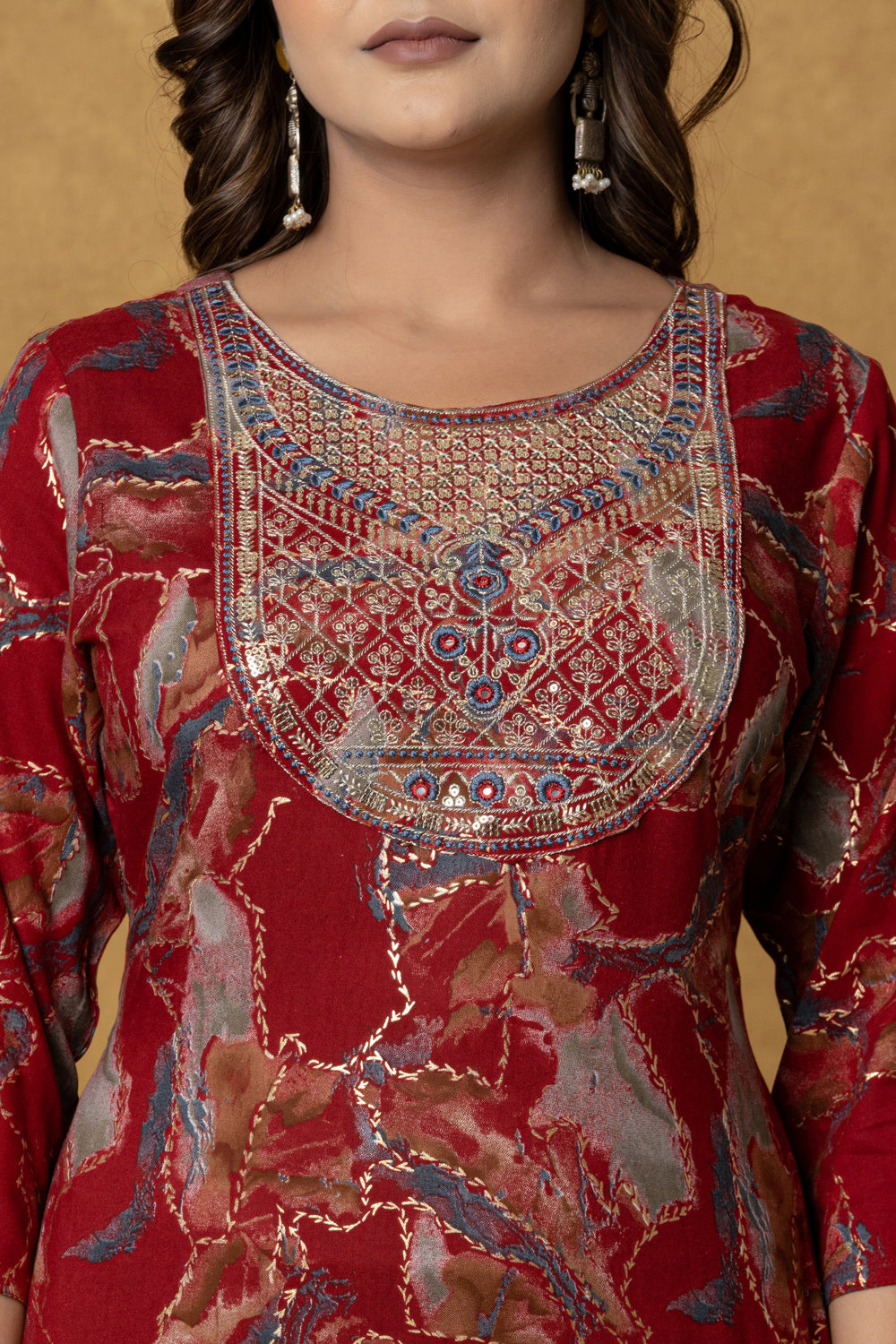 Elevate Abstract Art Print Straight Kurti