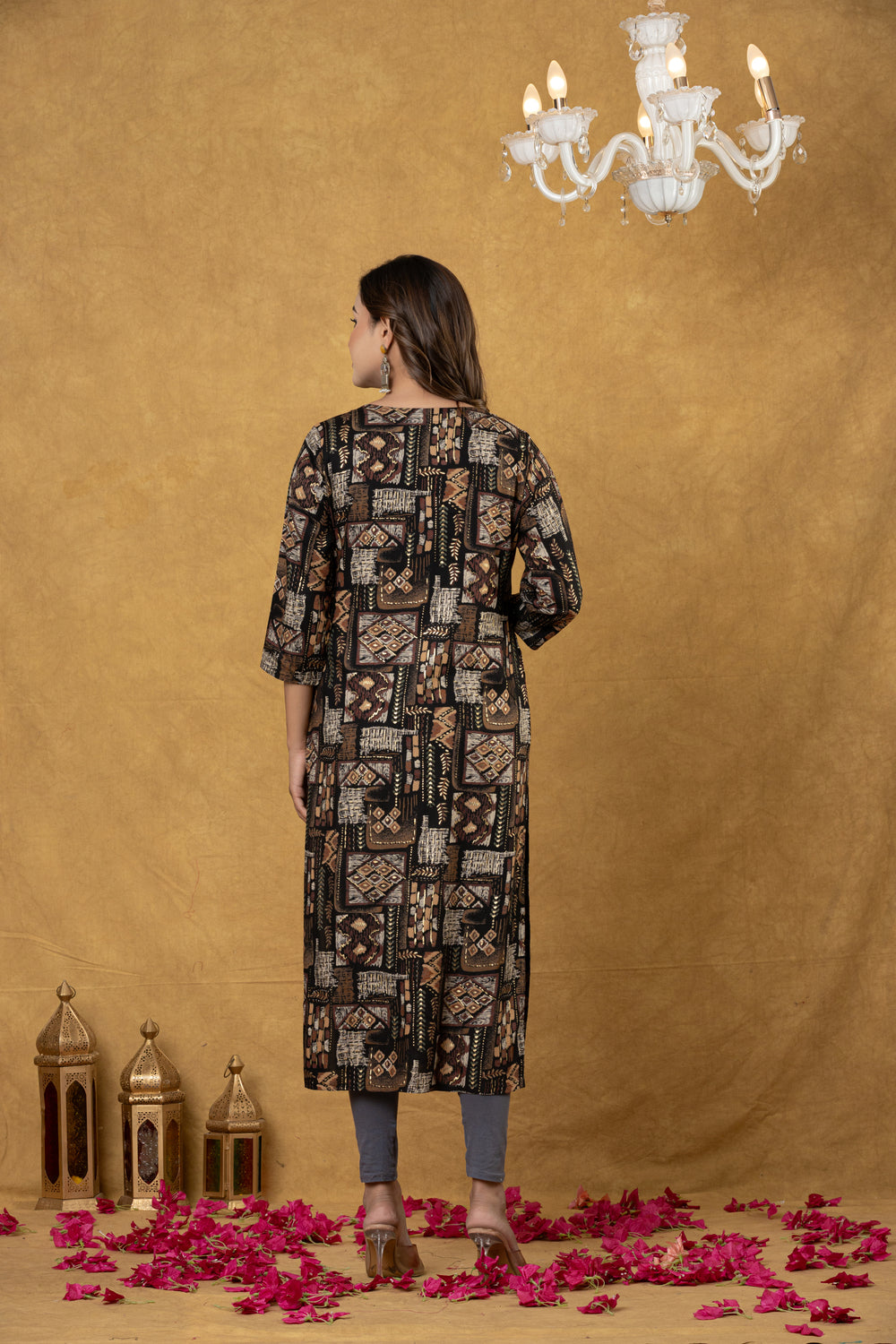 Elevate Artistic Patchwork Patterned Ethnic Kurta