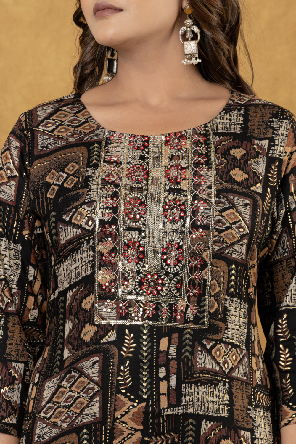 Elevate Artistic Patchwork Patterned Ethnic Kurta