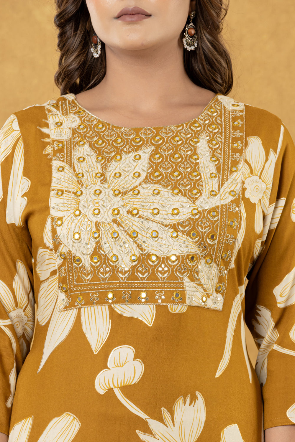 Elevate Oversized Floral Printed Straight Kurta