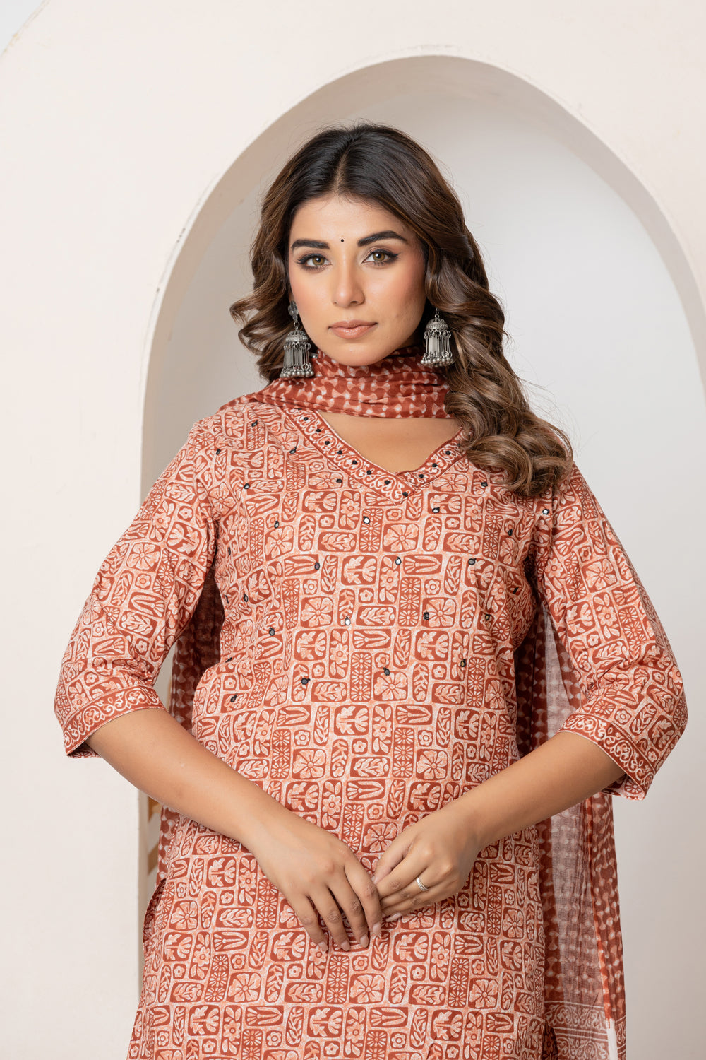 Elevate Fresh Lime Green Contemporary Printed Three-Piece Suit Set