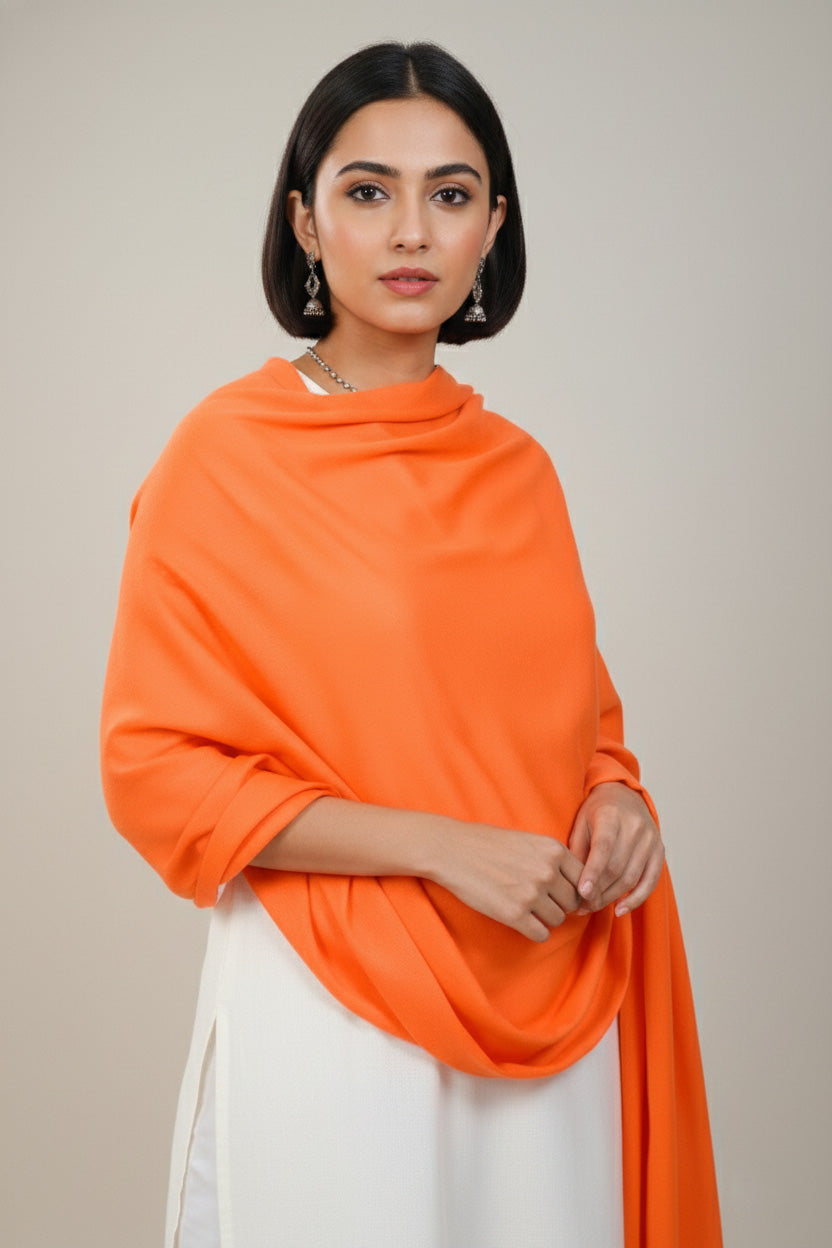 Elevate Elegant Solid Woolen Shawl