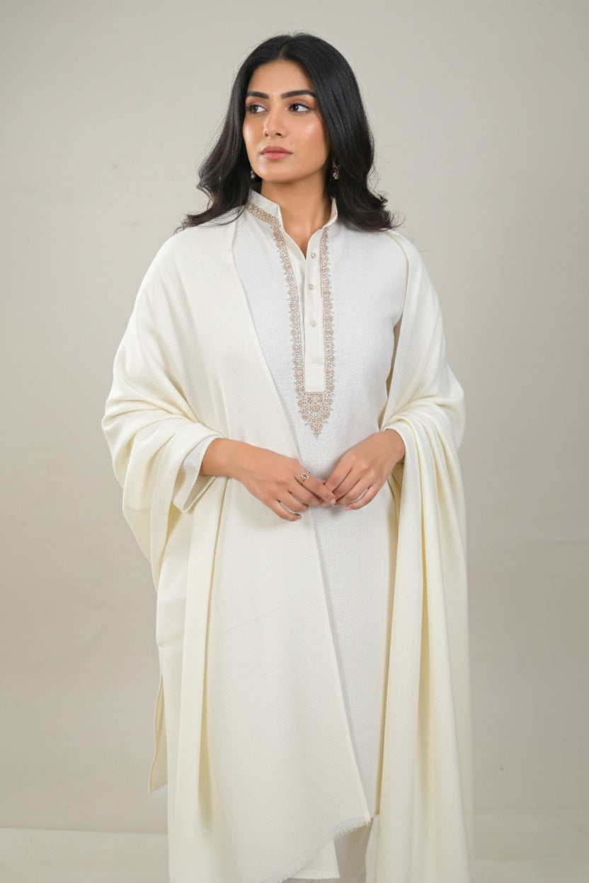 Elevate Elegant Solid Woolen Shawl