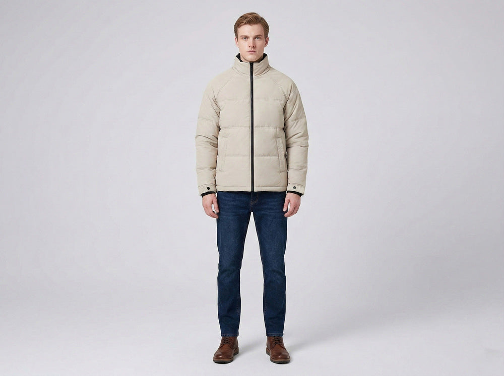 Soul Armor Mens  Quilted Puffer Jacket with Full Zip Closure