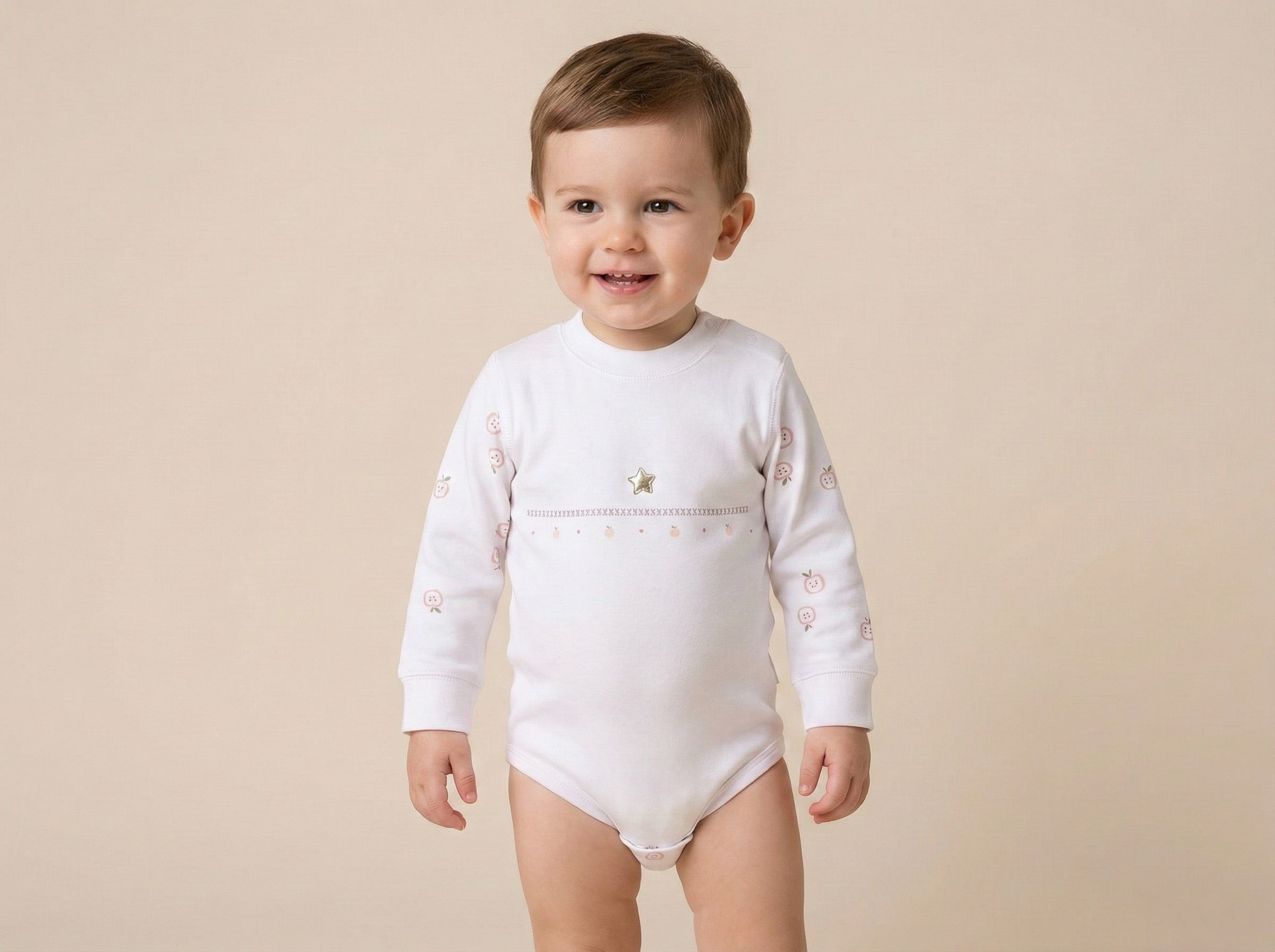 Vats Lil Luxe Printed Full Sleeve Short Baby Romper