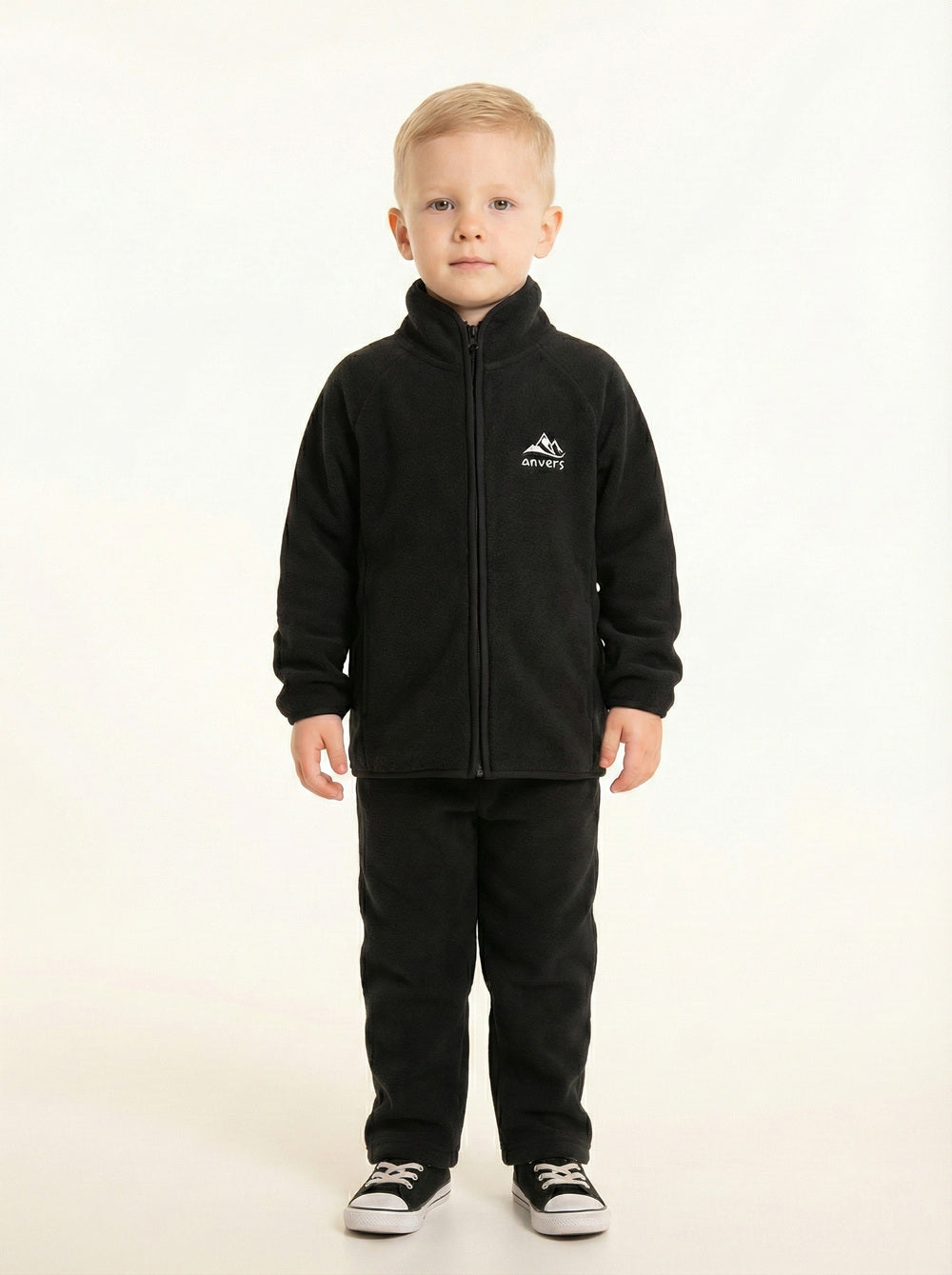 On-Vers Solid Full Zip Fleece Boys Tracksuit