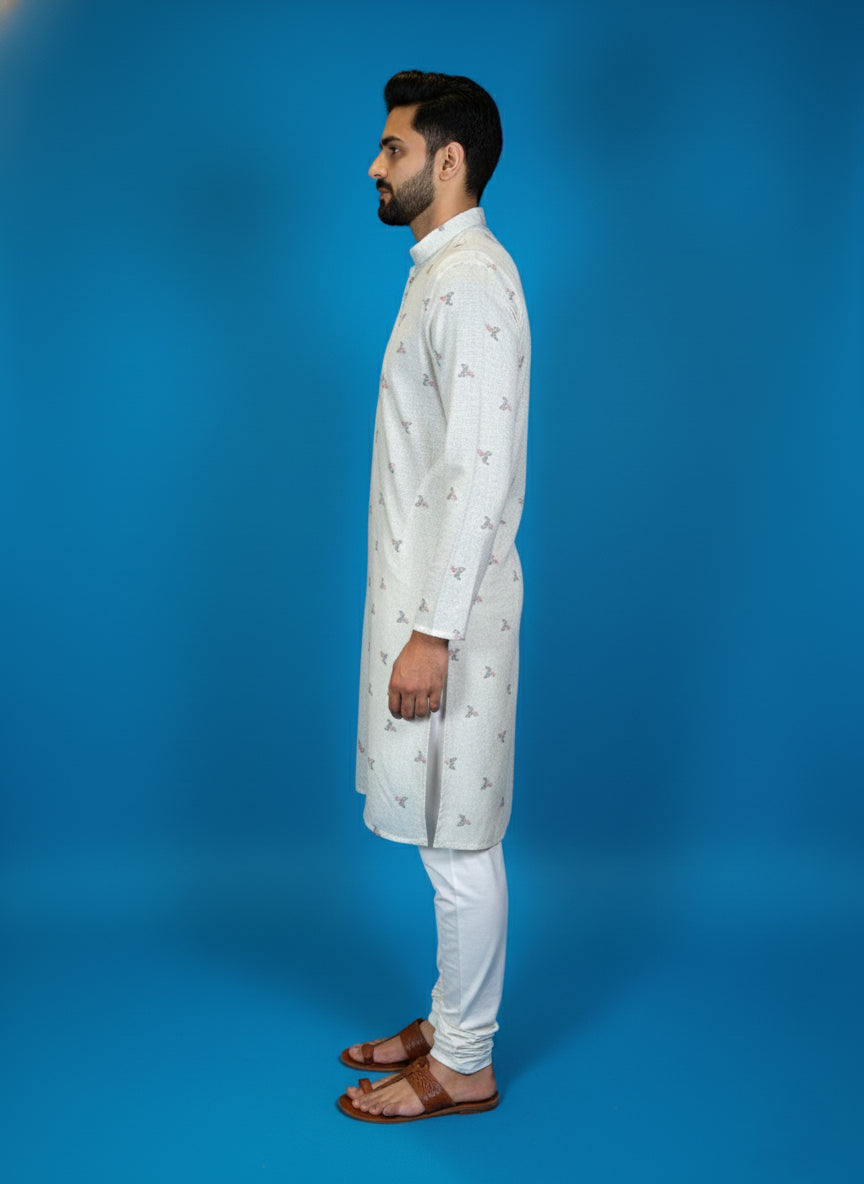 Soul Armor Traditional Fine Print Mens Kurta Set