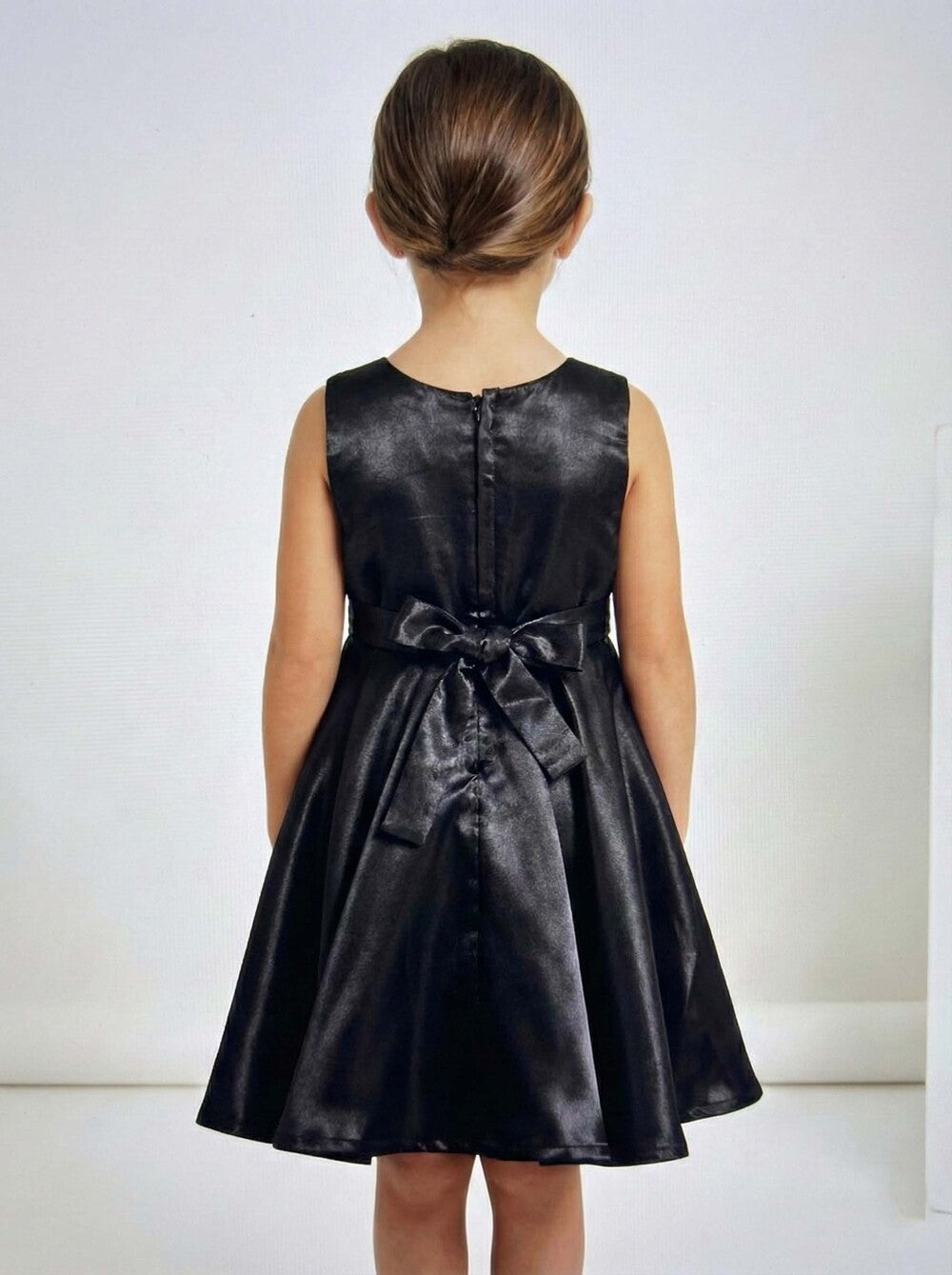 Katibi Kids Black Sleeveless Party midi frock