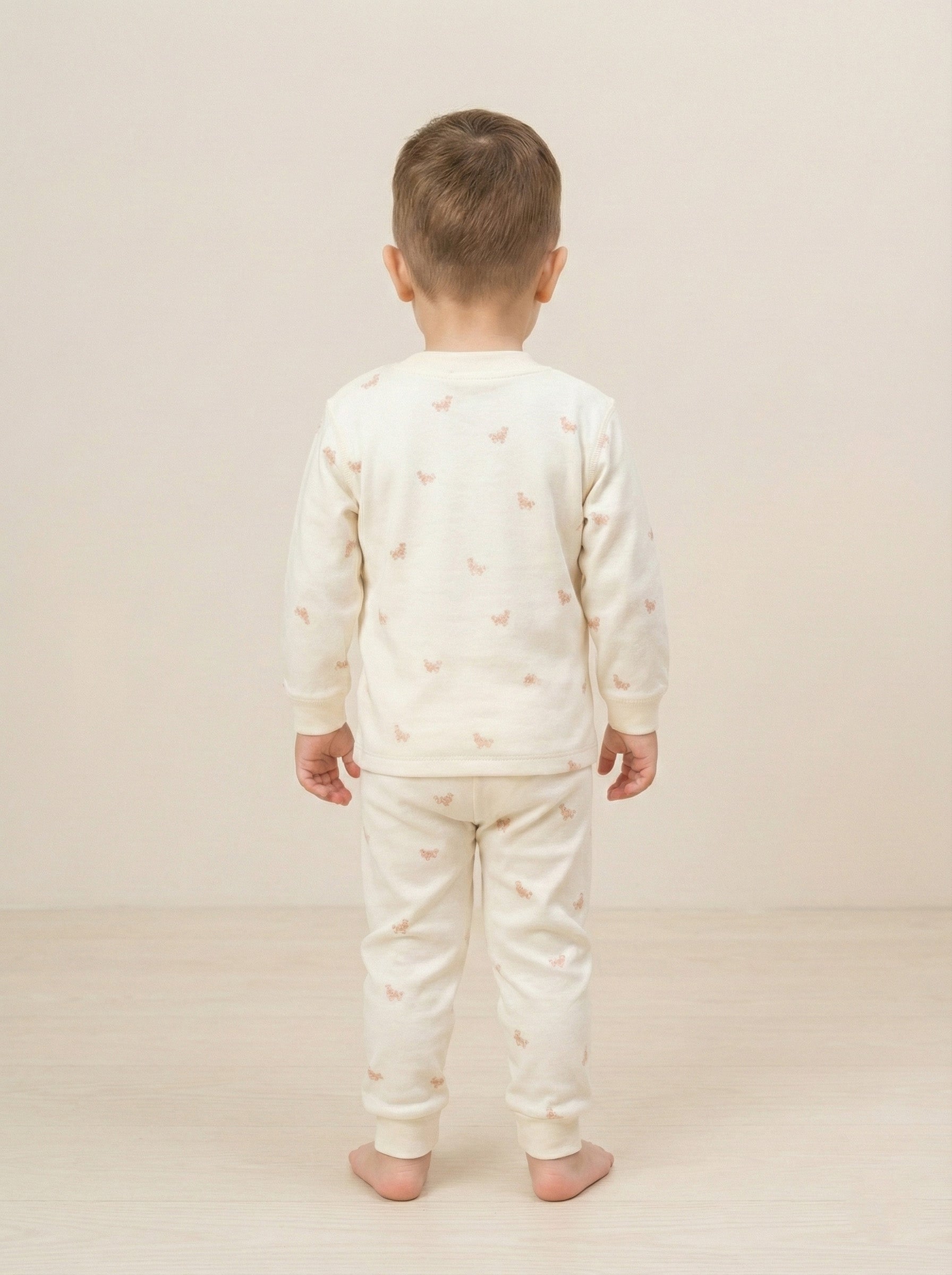 Vats Lil Luxe  Unisex Baby Printed Full Sleeve T-Shirt with Bottom Co-Ord Set