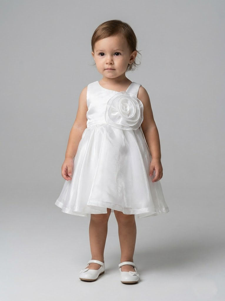 Katibi cream Sleeveless Celebration frock for Kids.