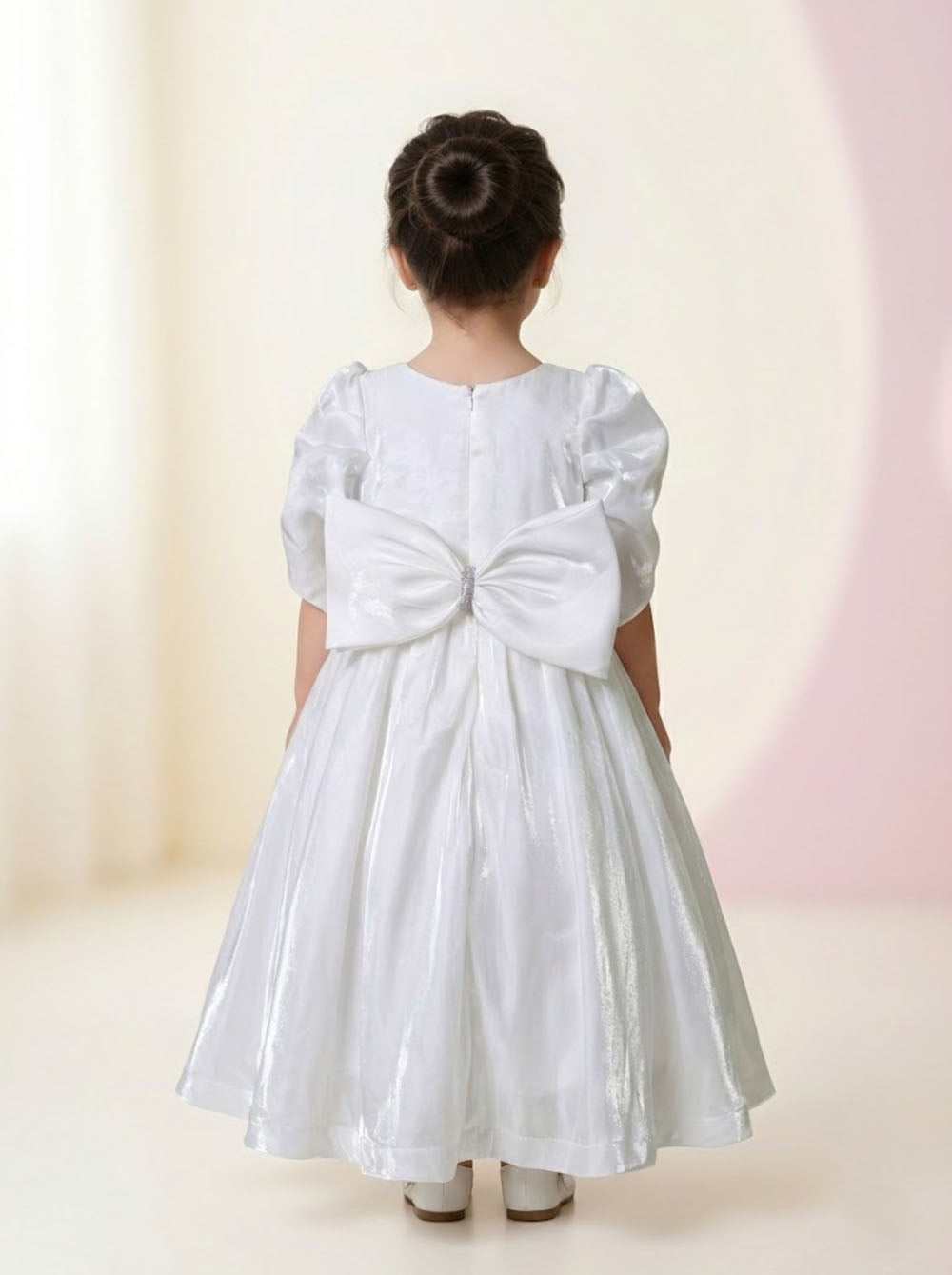 Katibi Cream Rose Detail Party frock for Little Girls