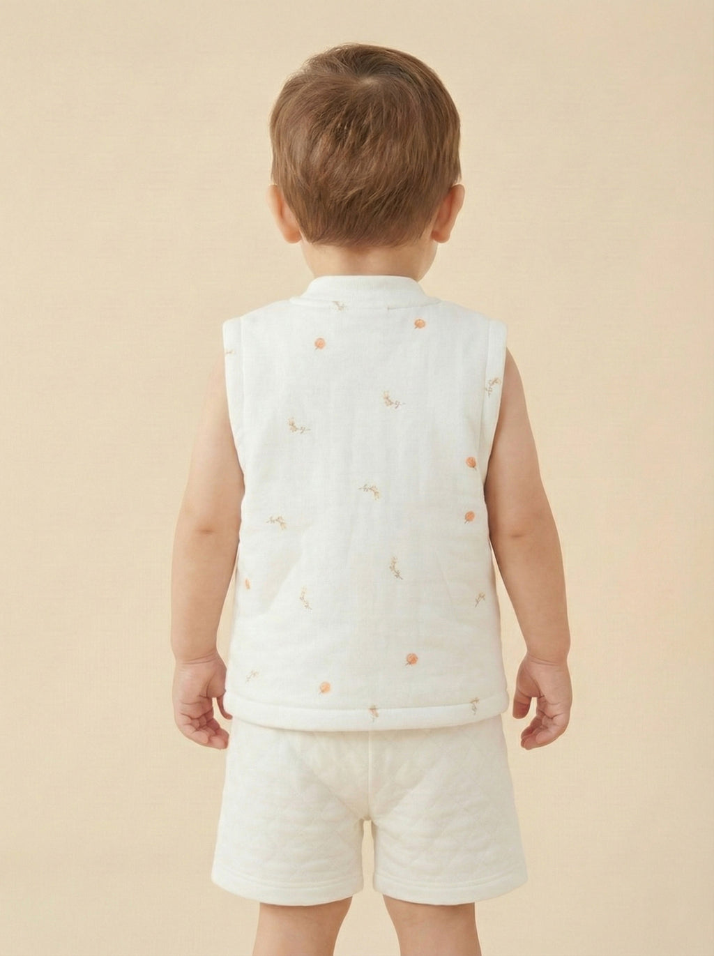 Vats Lil Luxe Printed Sleeveless Baby T-Shirt with Front Button