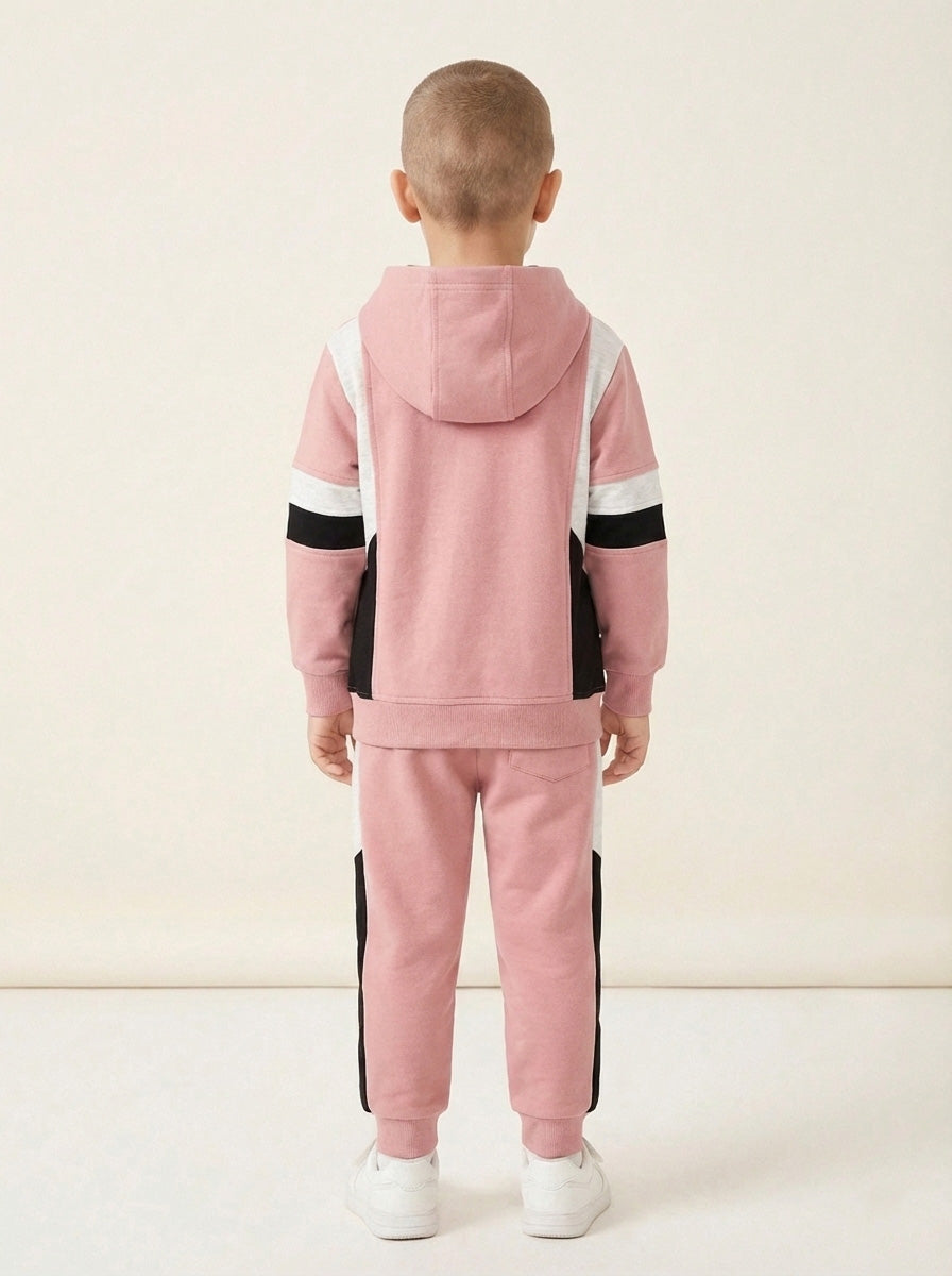 Vats Lil Luxe Boys  Printed Hoodie with Jogger Pants Set