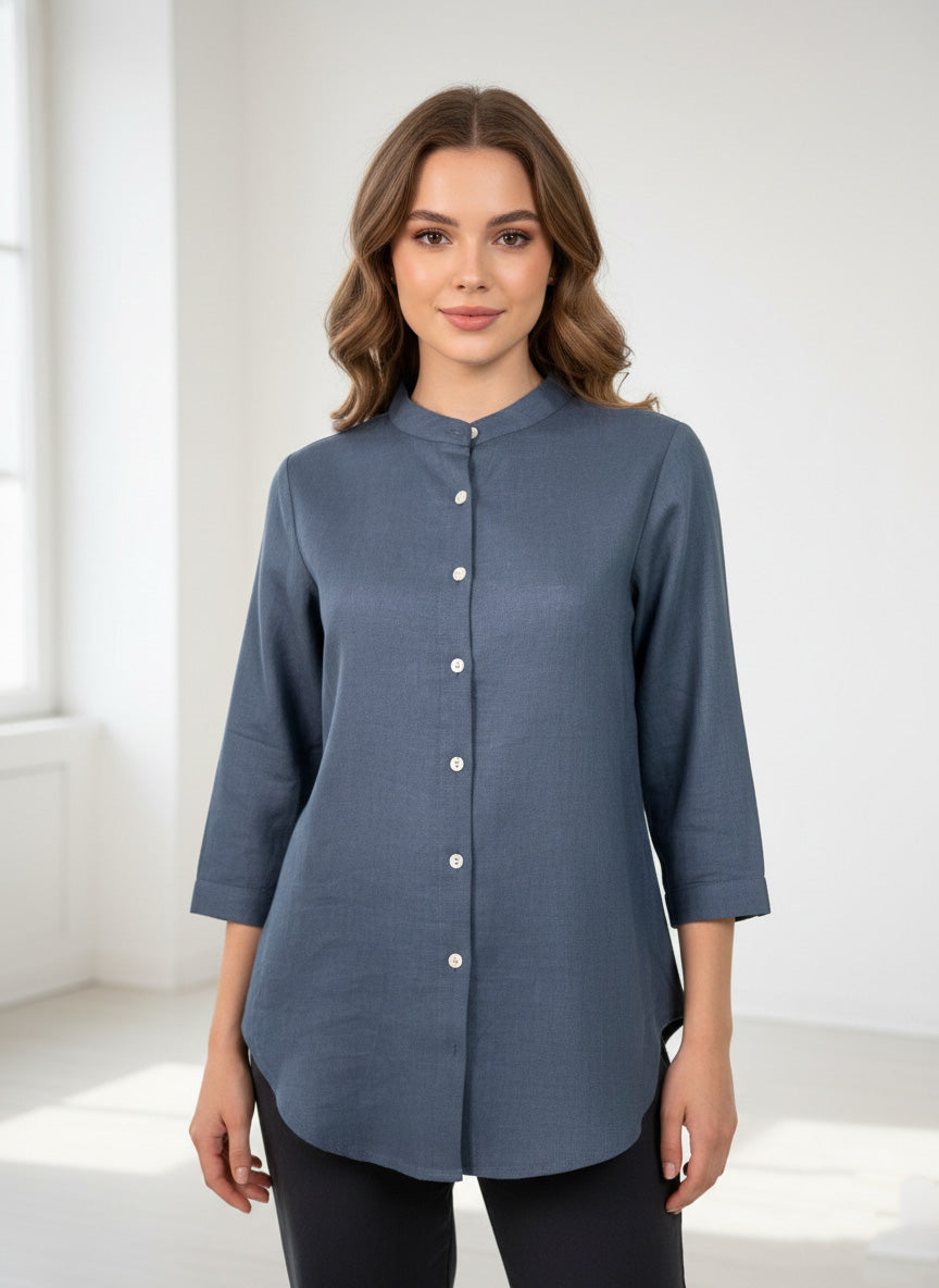 Soul Armor Ladies Solid Shirt with Classic Button Placket and Full Sleeves