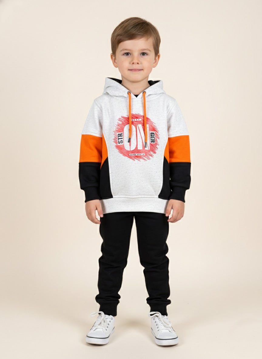 Vats Lil Luxe Everyday Kids Cord Set with Printed Hoodie and Matching Pants