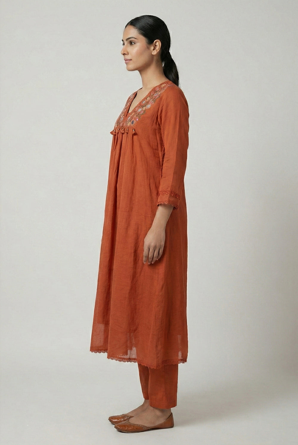 Soul Armor Elegant Embroidered Yoke Kurta Pant & Dupatta Set