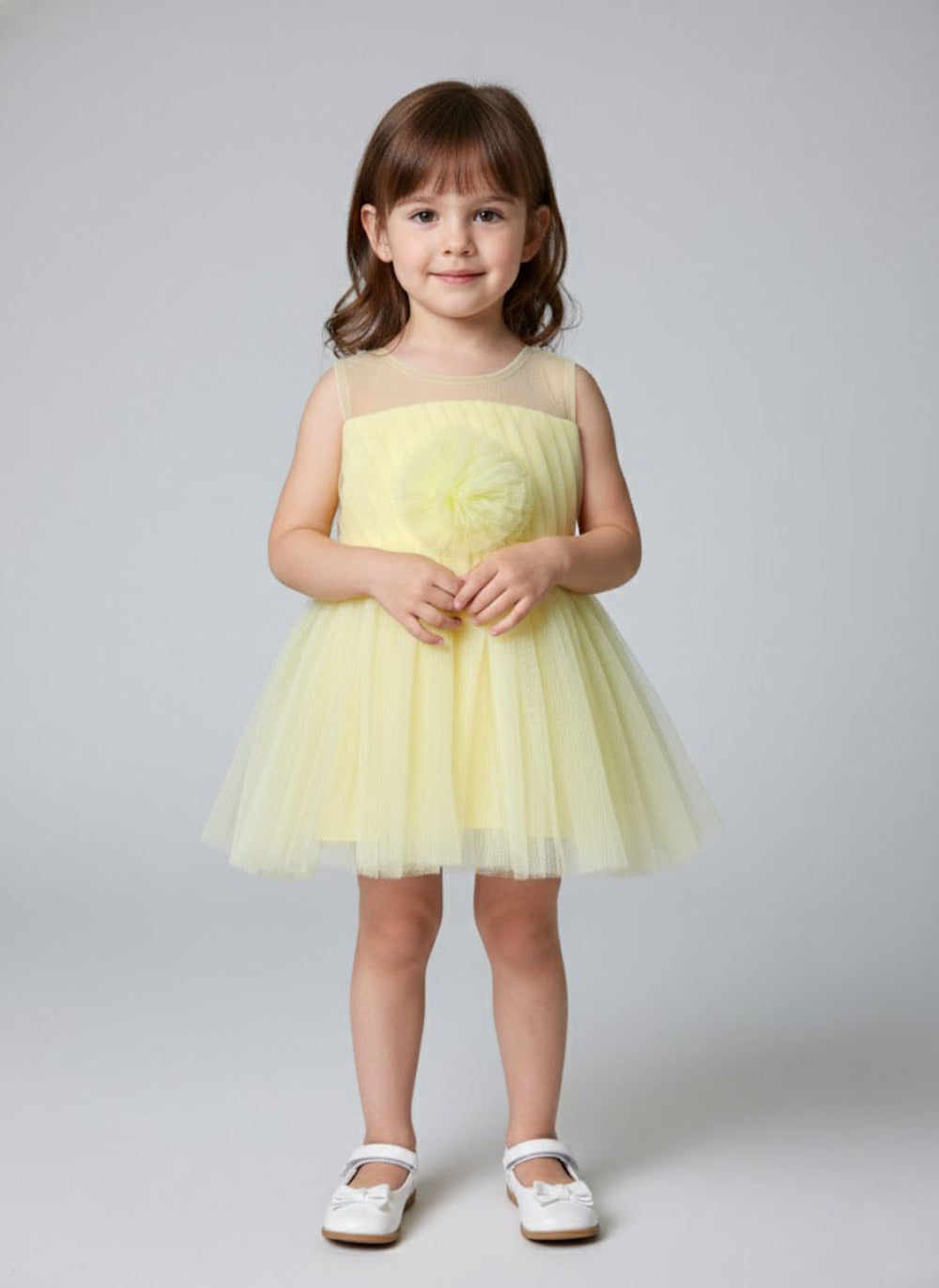 Katibi Elegant Mango yellow Celebration Dress for Kids