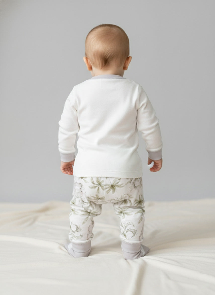 Vats Lil Luxe Soft White Printed Baby Cord Set – Premium Infant Wear