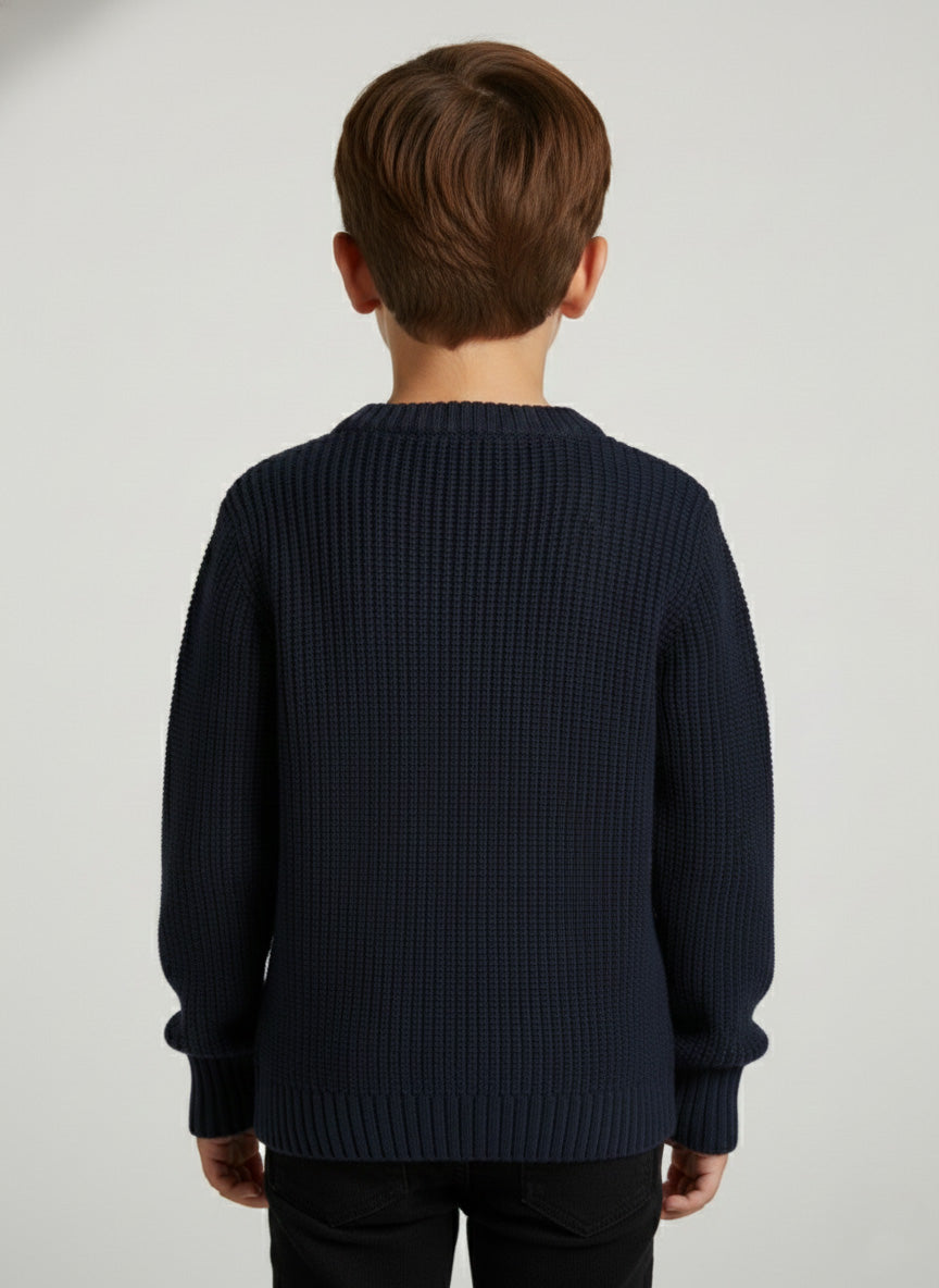 Vats Lil Luxe Kids Sweater with Textured Rib Knit