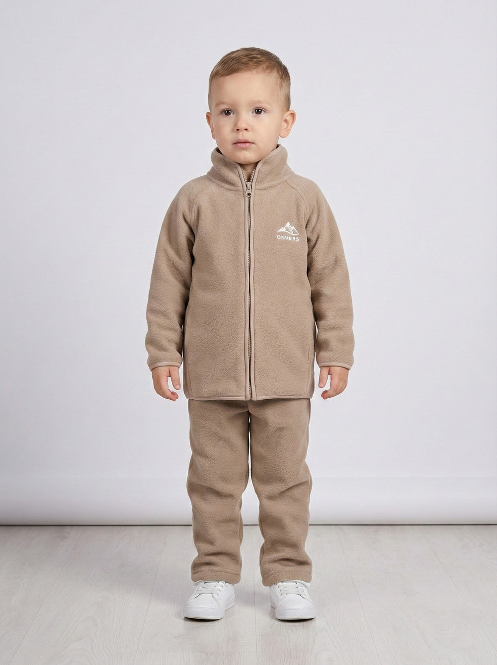 On-Vers Solid Full Zip Fleece Boys Tracksuit