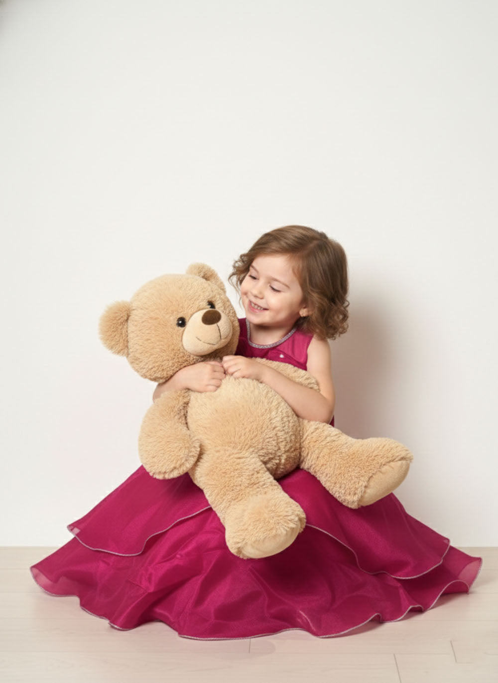 Katibi Kids cherry pink Layered gown.