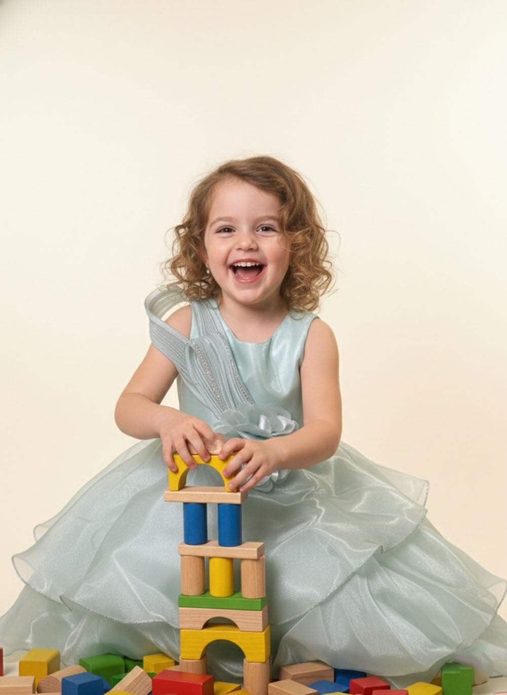 Katibi Kids Floral green gown.