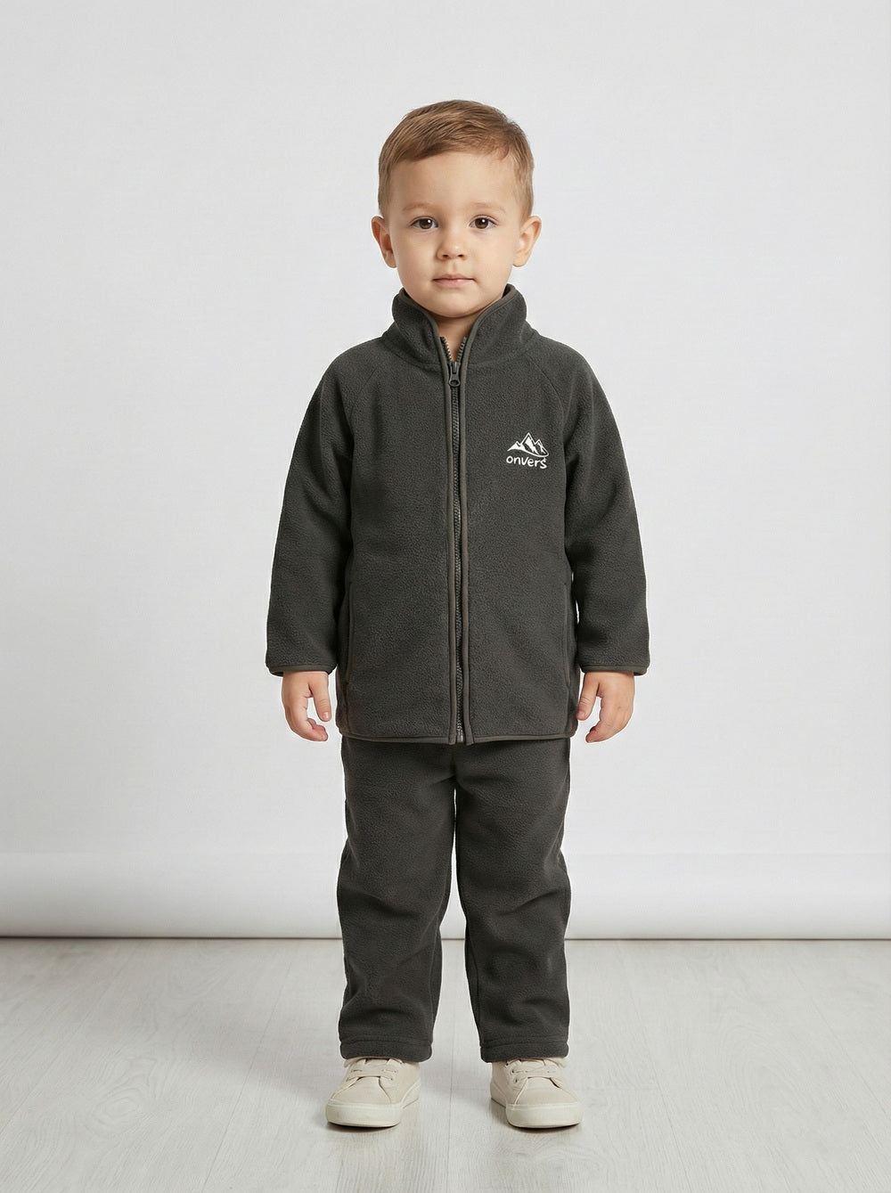 On-Vers Solid Full Zip Fleece Boys Tracksuit