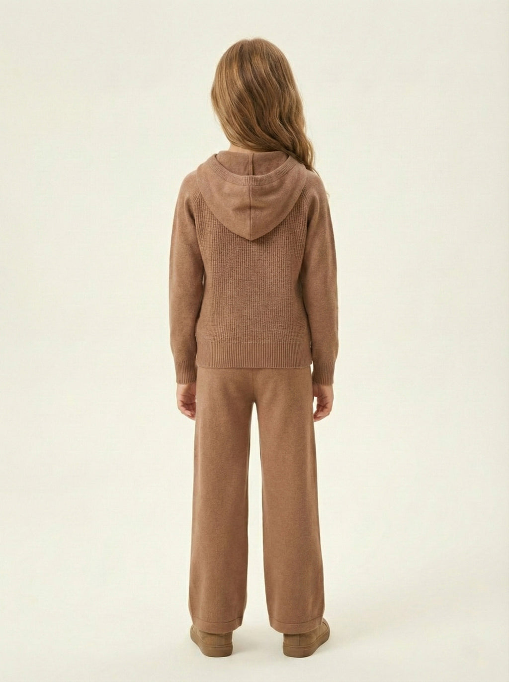Vats Lli Luxe Solid Hooded Sweatshirt with Matching Girls Co-ord Set
