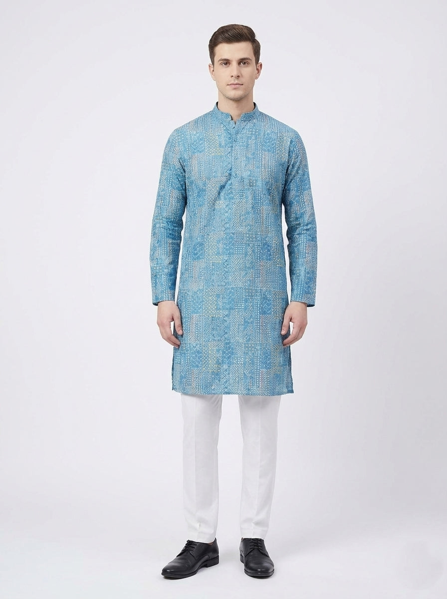 Soul Armor Mens Textured Ethnic Pattern Kurta Set