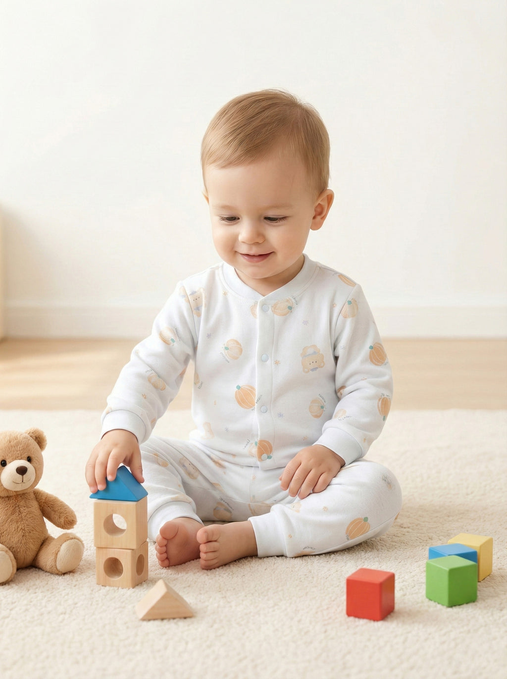 Vats Lil Luxe Baby Unisex Printed Cotton Night Suit Co-Ord Set