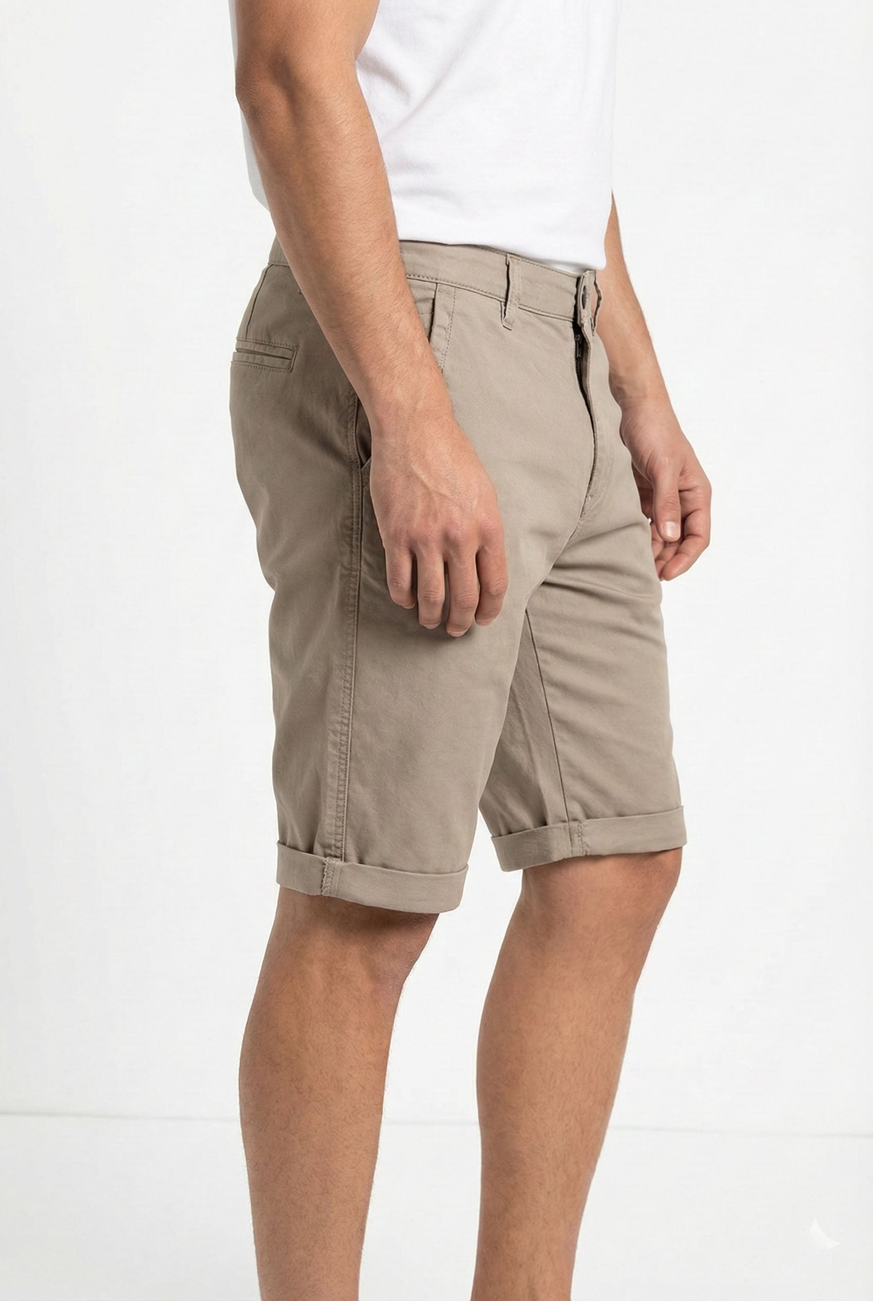 Beevee Mens Textured Cotton Smart Casual Summer Shorts