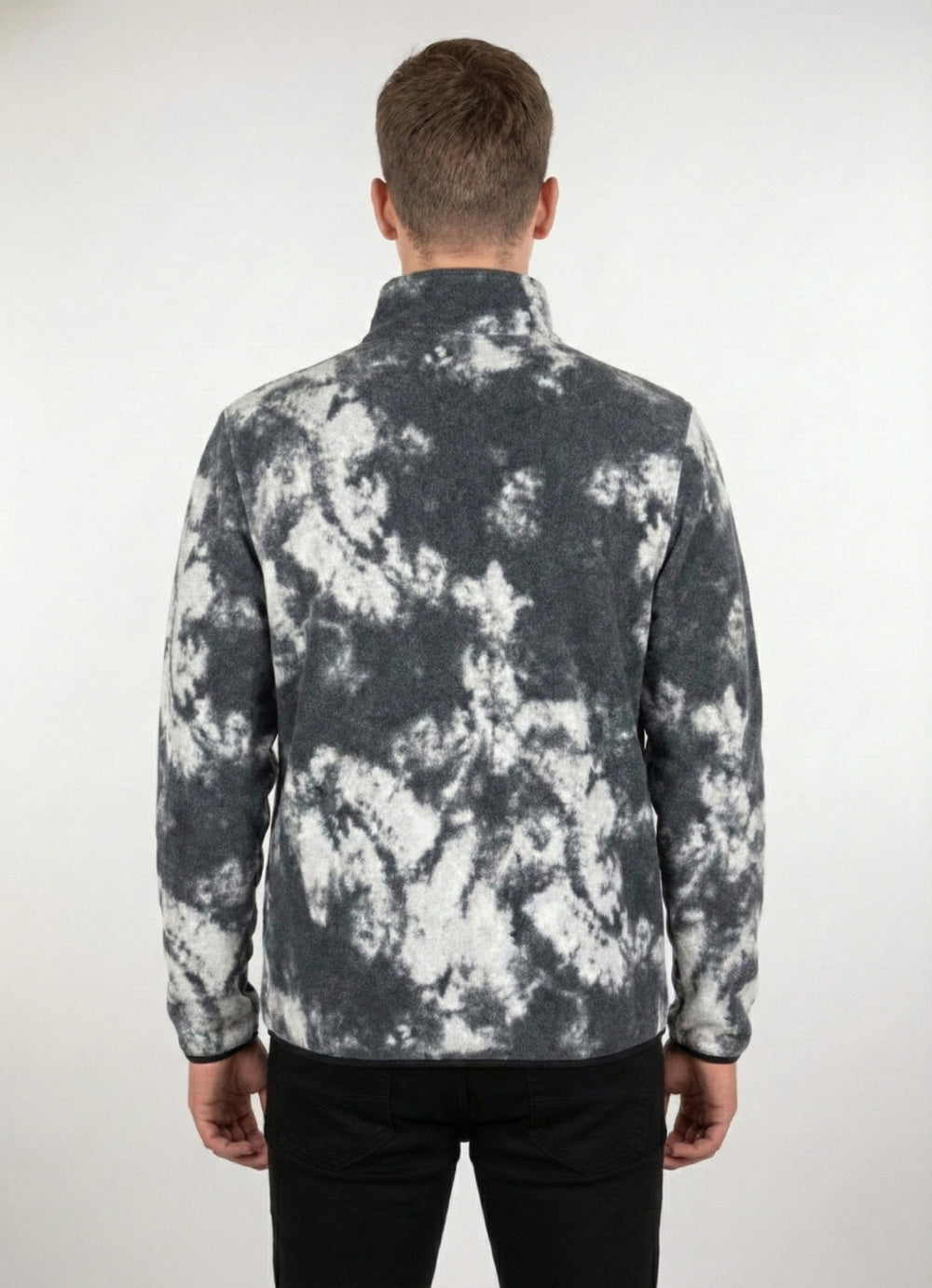 On-Vers Printed High Neck Full Zipper Fleece Mens Sweatshirt.