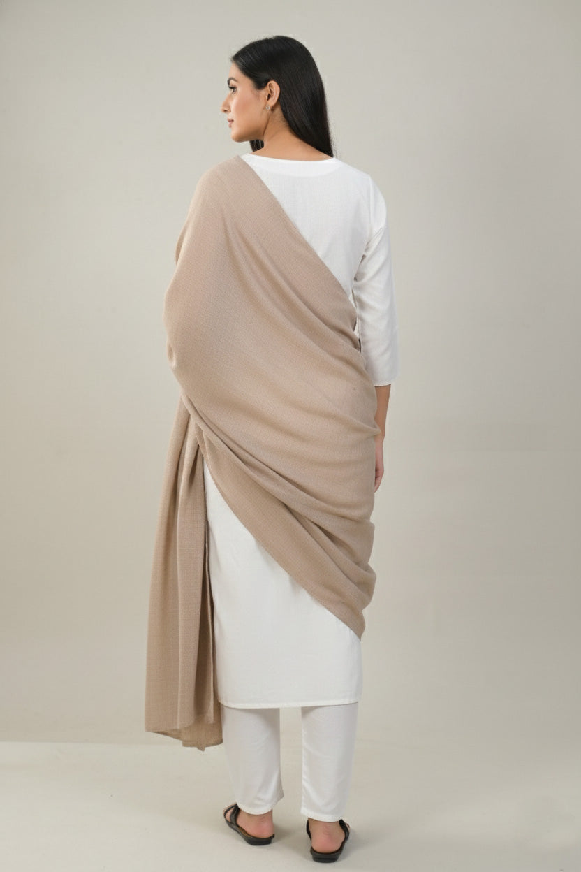 Elevate Natural Solid Winter Woolen Shawl