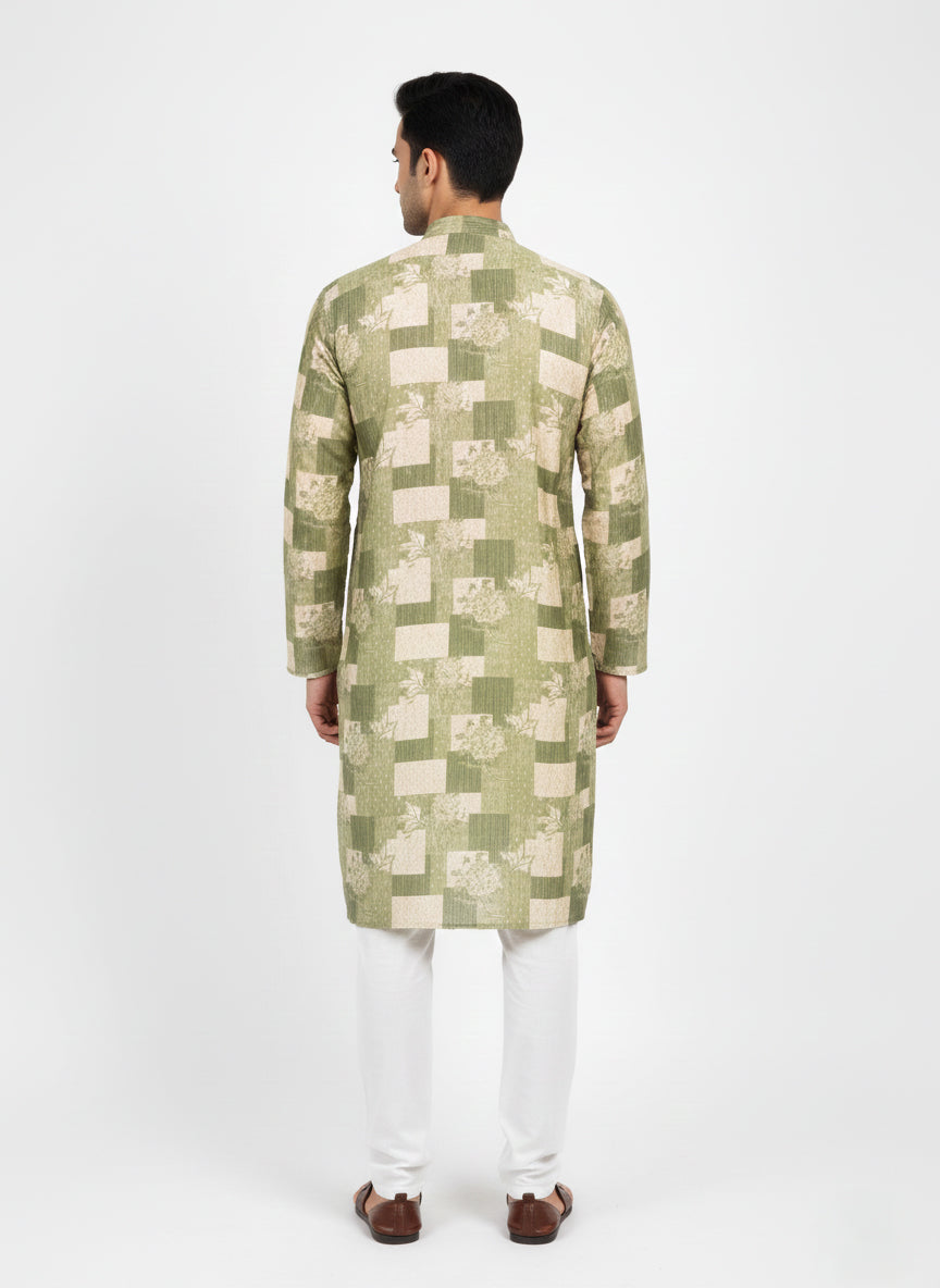 Soul Armor Mens Contemporary Patchwork Style Kurta Set