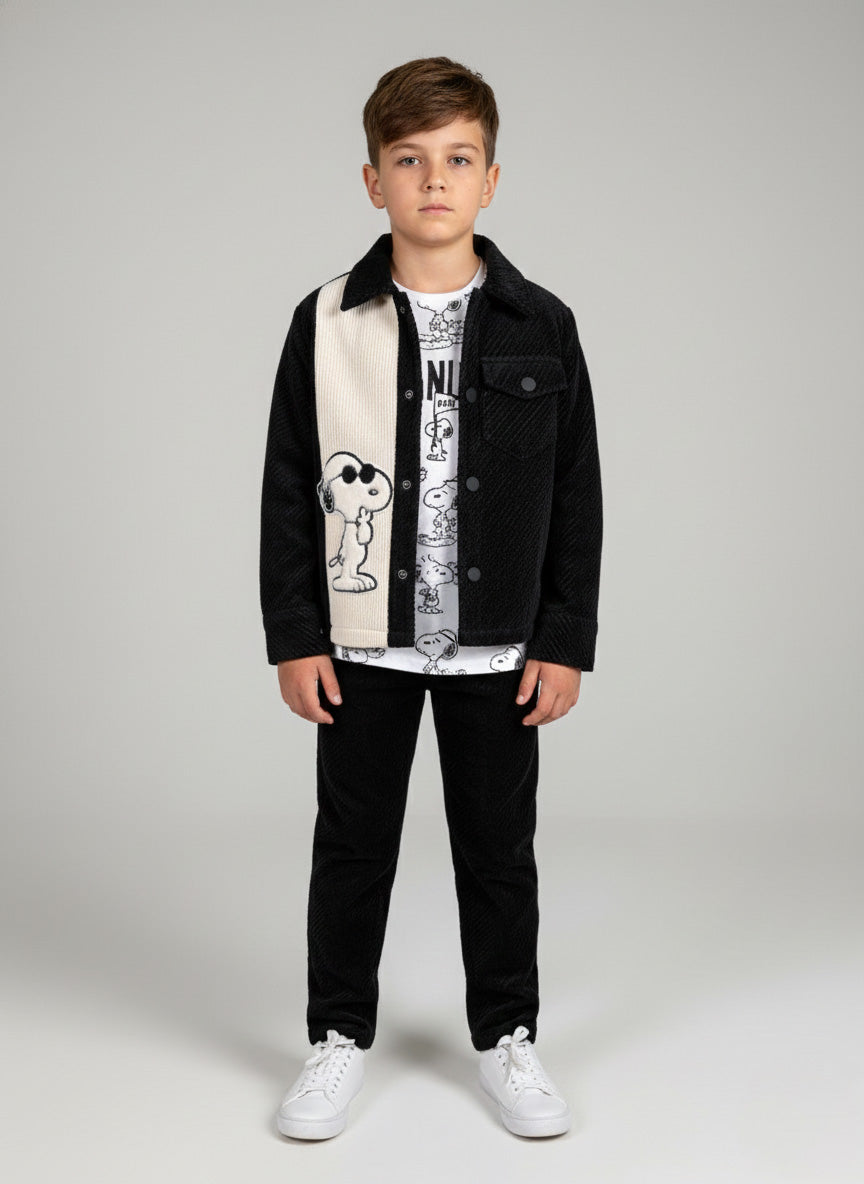 Vats Lil Luxe Kids Cord Set with Jacket Style Outer Top and Elastic Waist Bottom