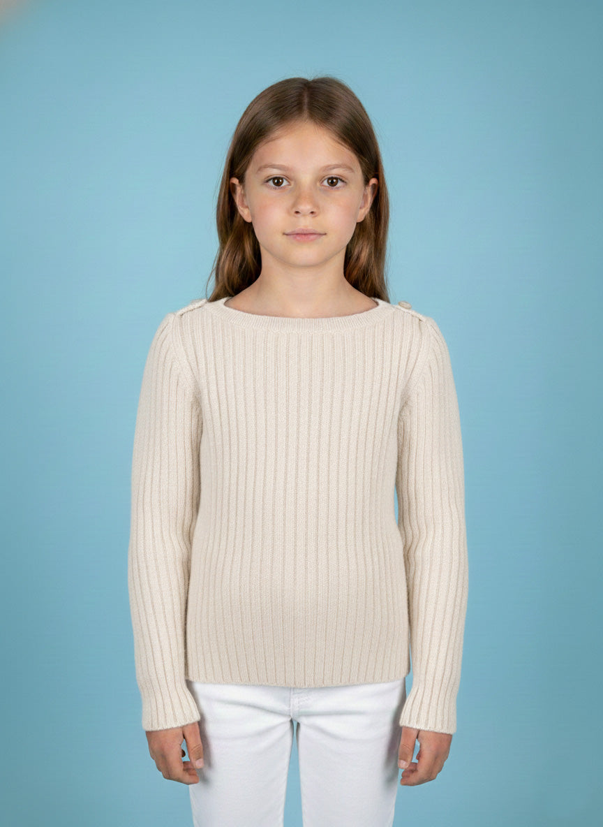 Vats Lil Luxe Full Sleeve Girls Sweater with Ribbed Knit Design