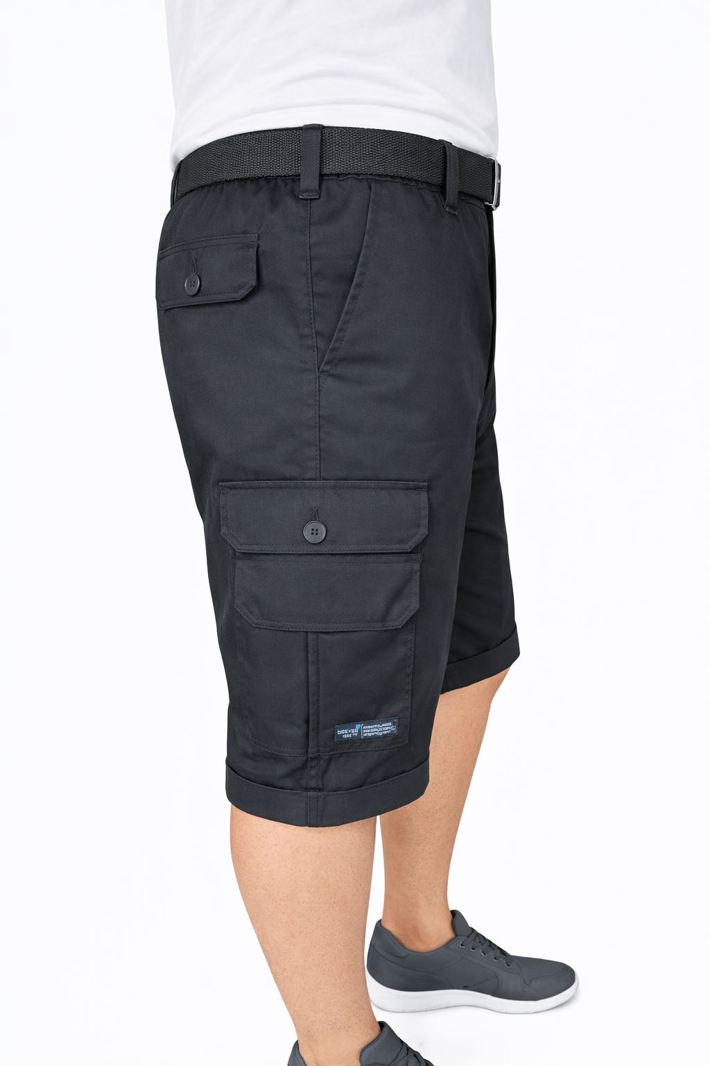 Beevee Mens Belted Cargo Style Cotton Casual Shorts