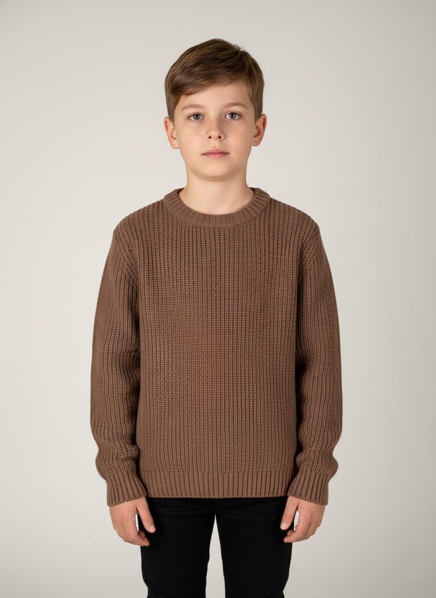 Vats Lil Luxe Kids Sweater with Textured Rib Knit