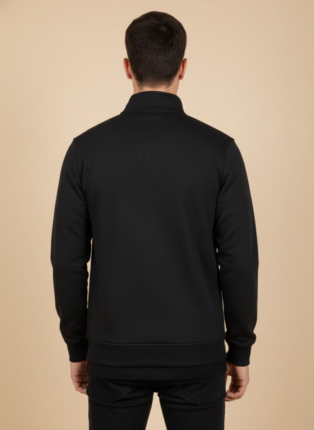 On-Vers Solid Full Zip High Neck Sweatshirt.