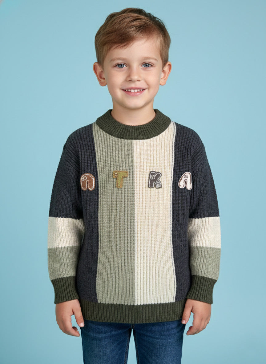 Vats Lil Luxe Multicolor Kids Warm Full Sleeve Sweater