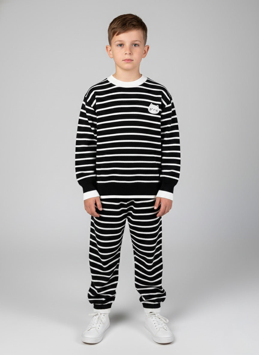 Vats Lil Luxe Comfortable Kids Cord Set with Matching Striped Top and Bottom