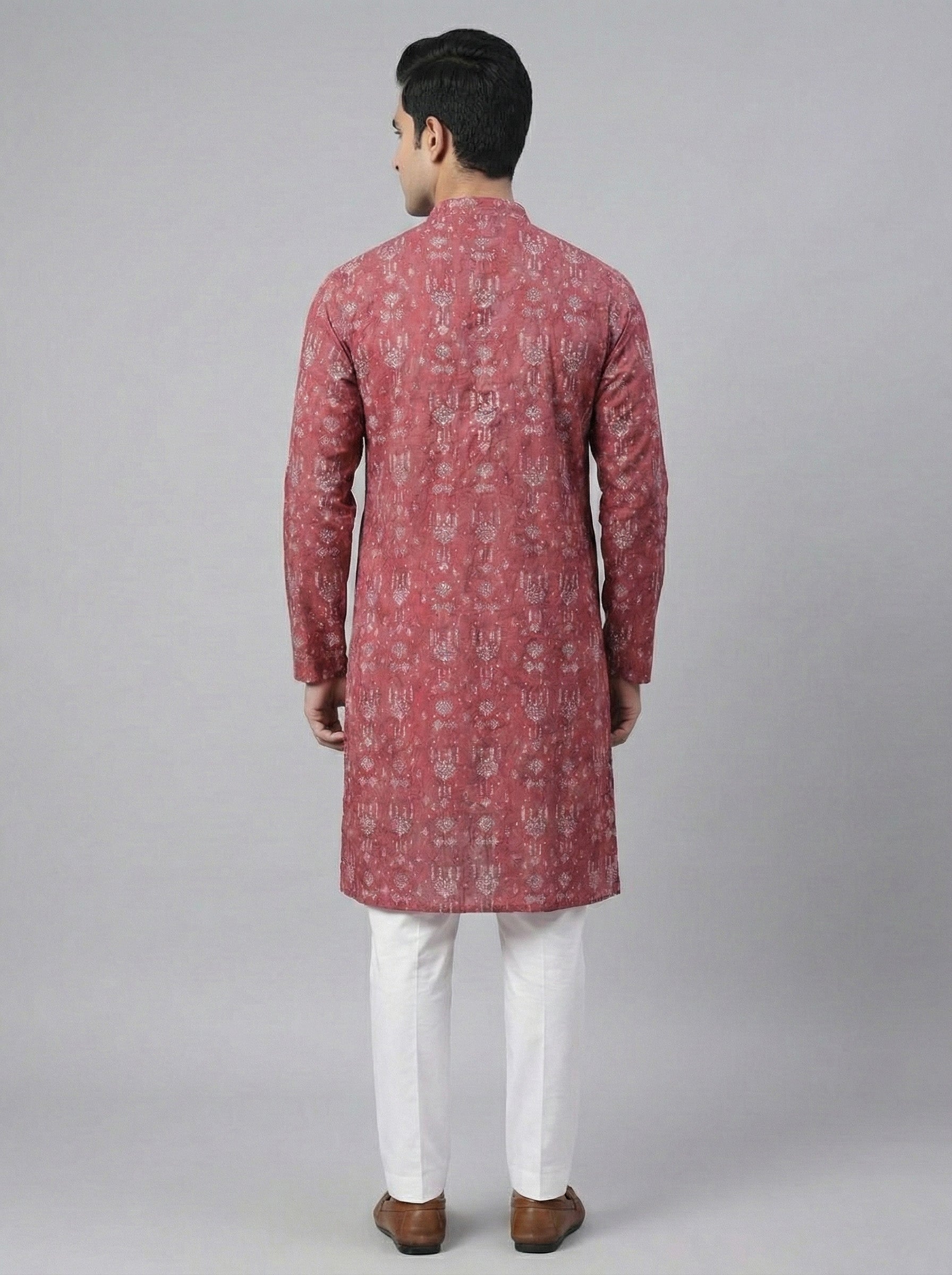 Soul Armor Mens Classic Maroon Printed Ethnic Kurta Set