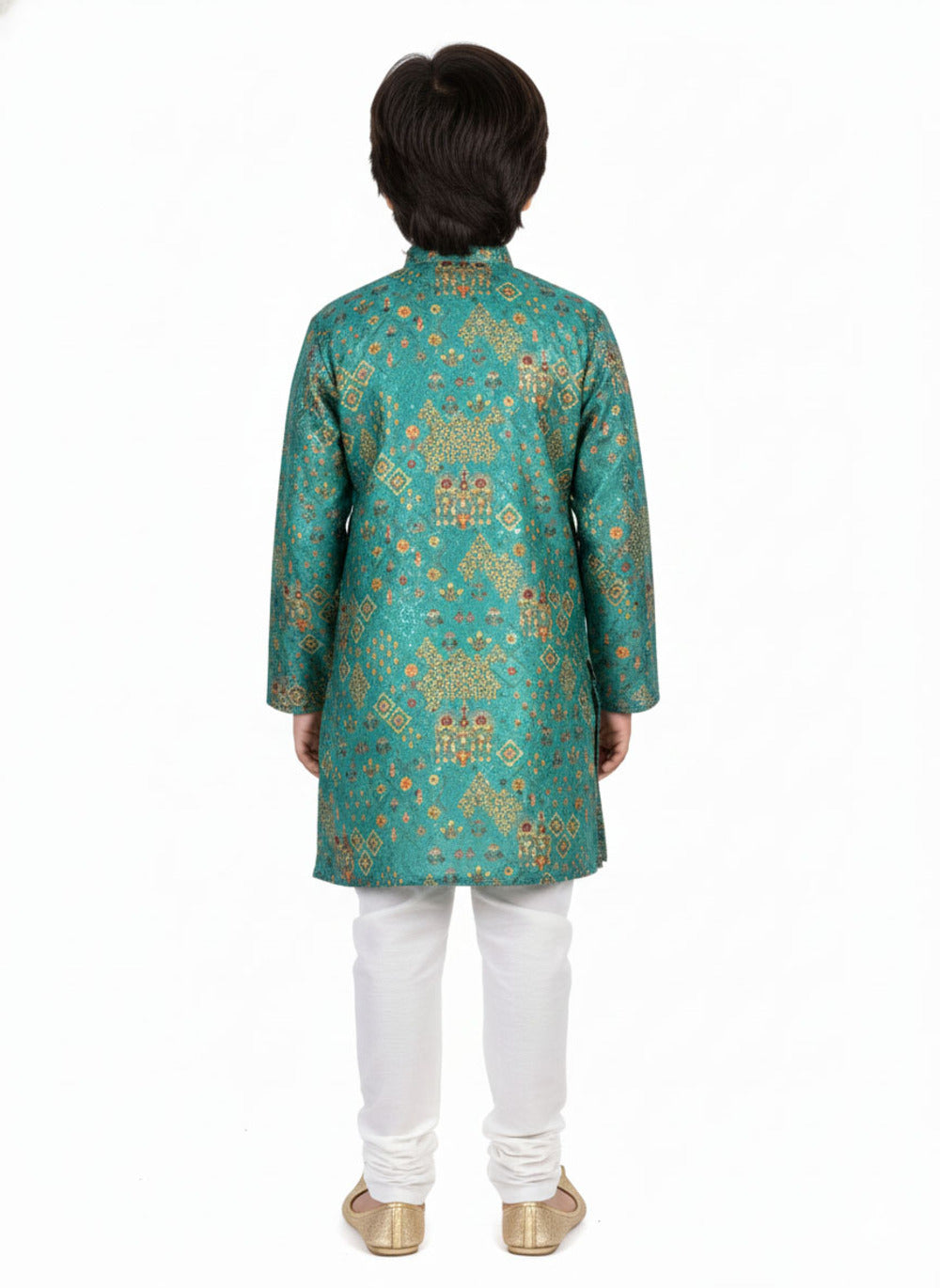 Elevate Emerald Designer Kurta with White Pajama